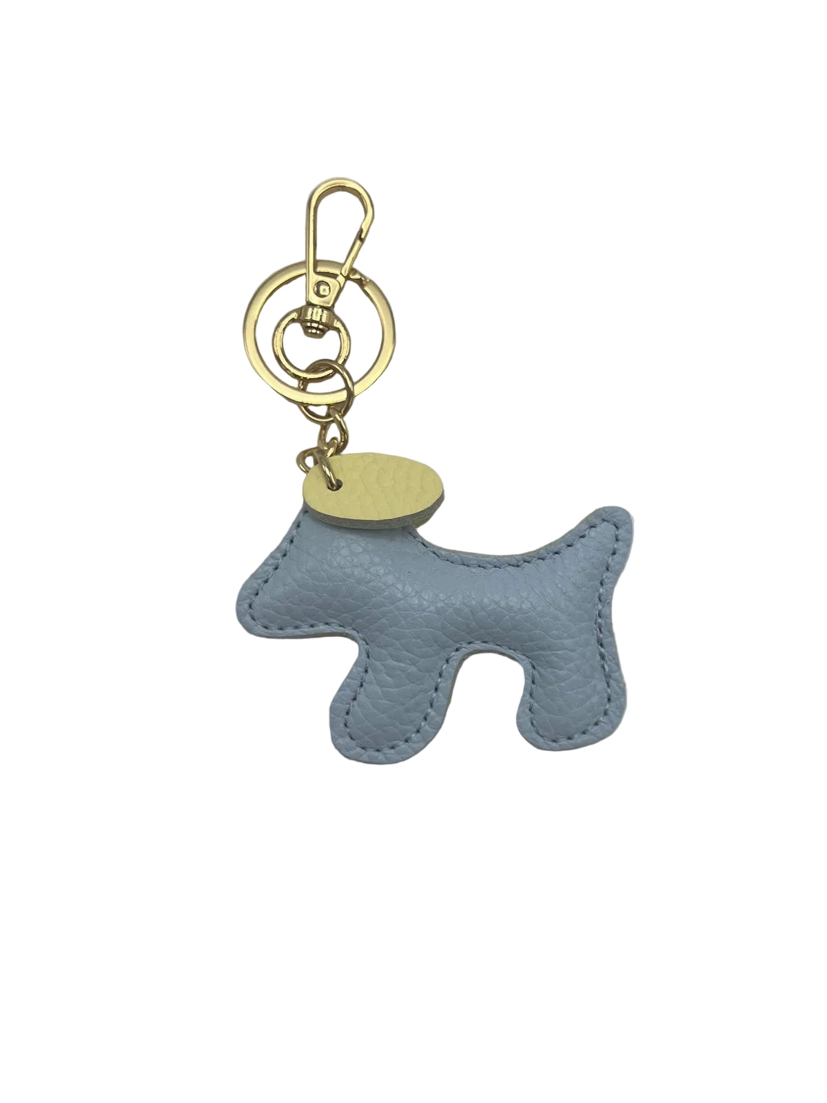 Small Bicolor Genuine Leather Dog Keychain – Cute Puppy Bag Charm, Art. PO03S