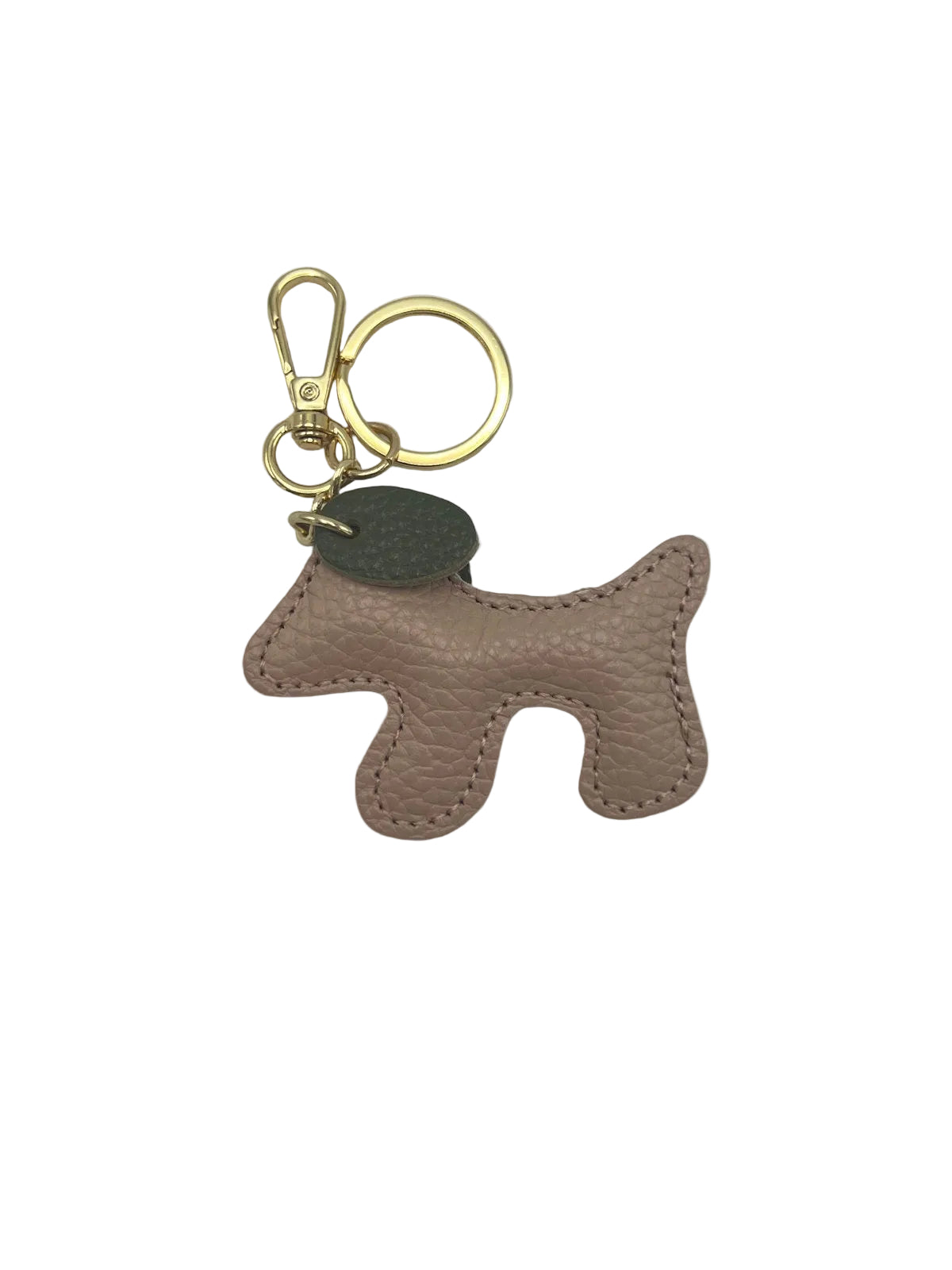Small Bicolor Genuine Leather Dog Keychain – Cute Puppy Bag Charm, Art. PO03S