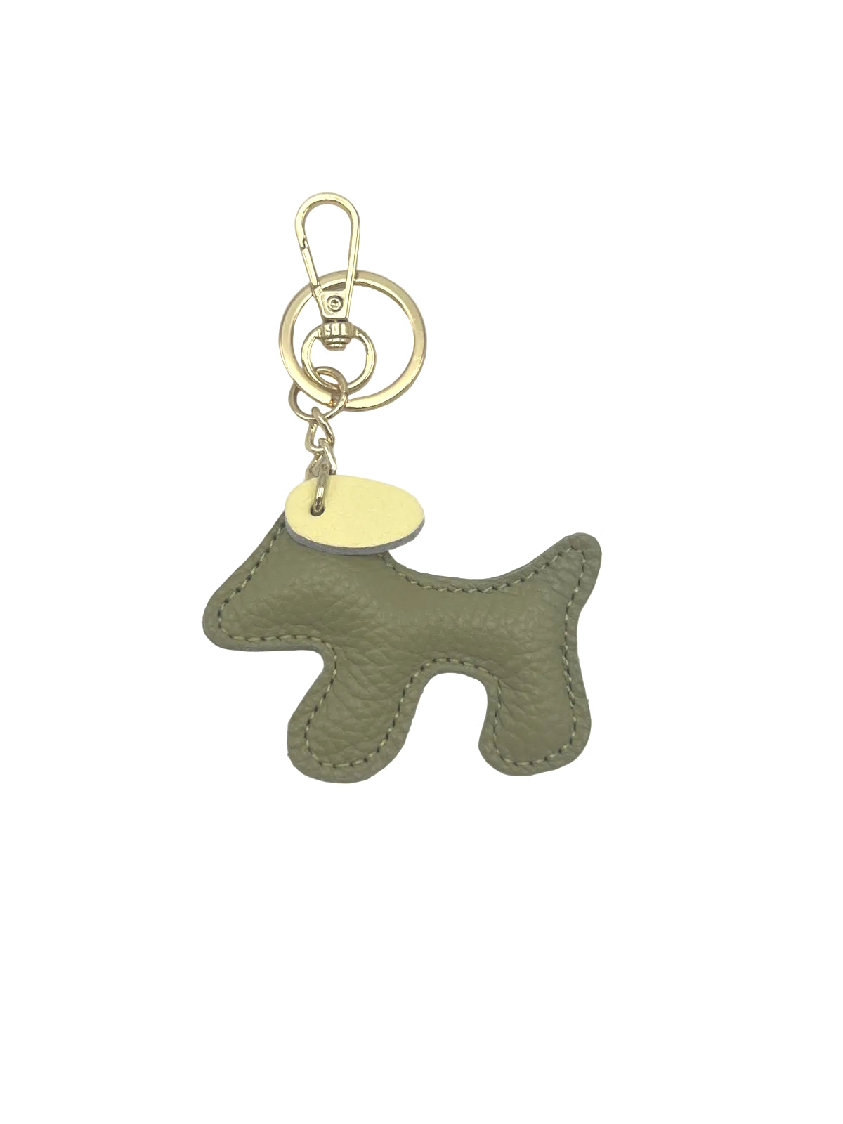 Small Bicolor Genuine Leather Dog Keychain – Cute Puppy Bag Charm, Art. PO03S