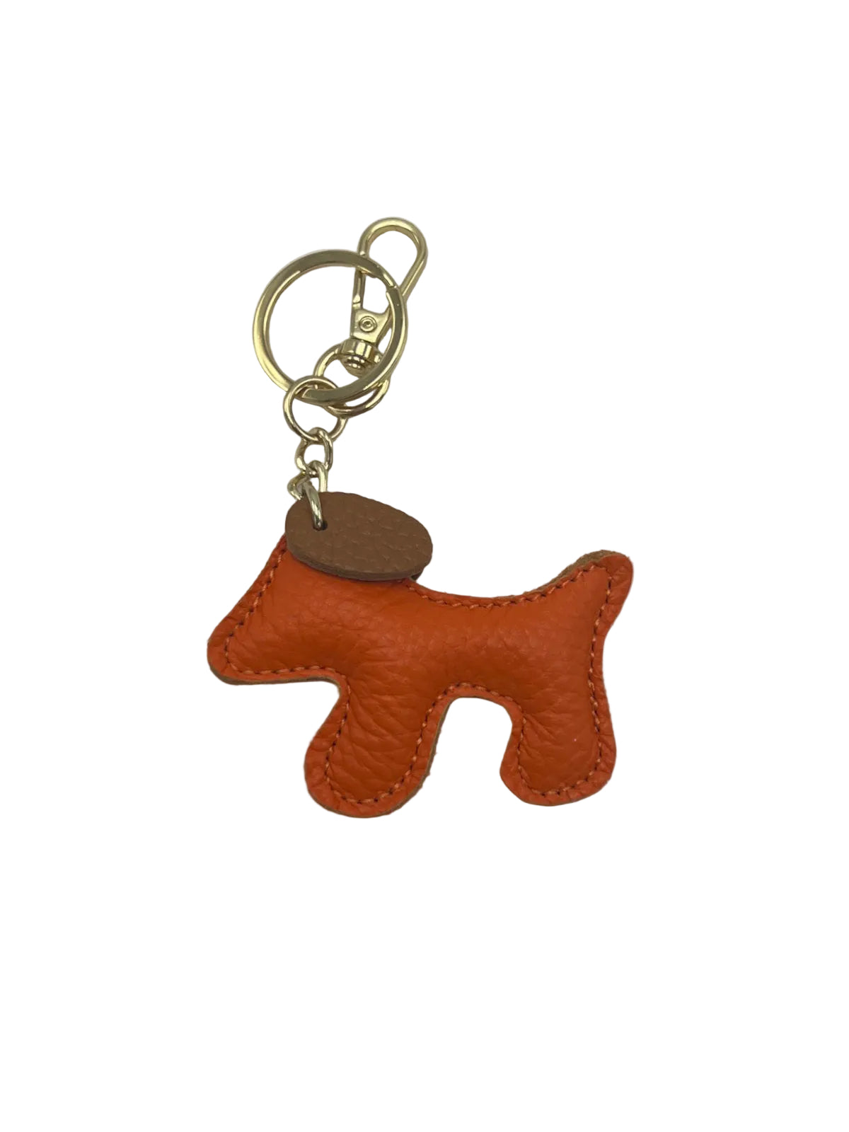 Small Bicolor Genuine Leather Dog Keychain – Cute Puppy Bag Charm, Art. PO03S