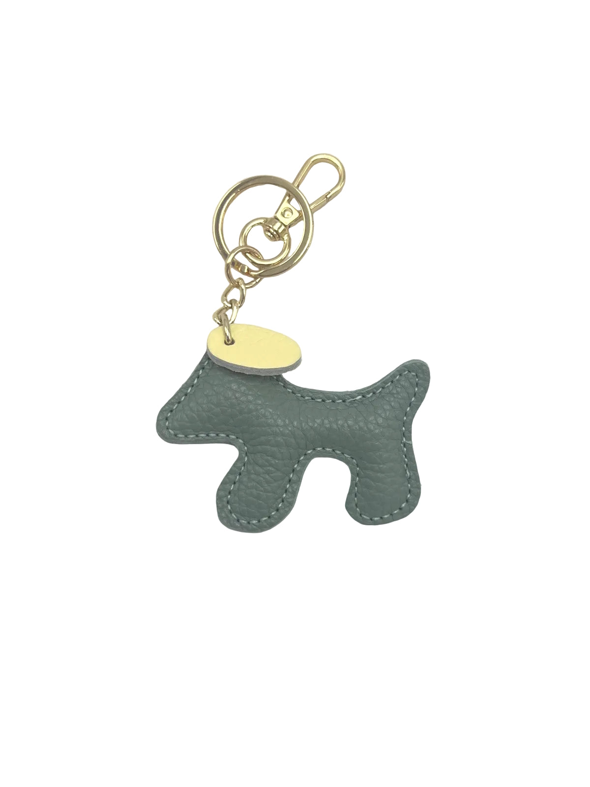Small Bicolor Genuine Leather Dog Keychain – Cute Puppy Bag Charm, Art. PO03S