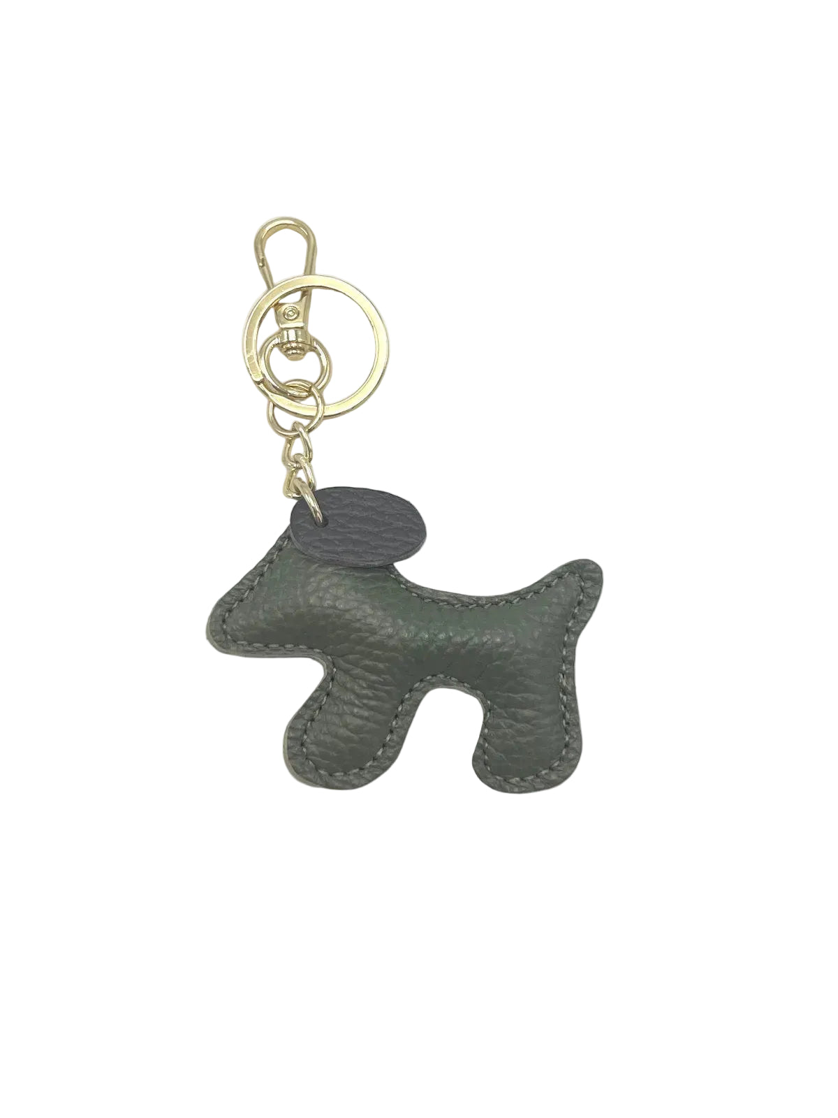 Small Bicolor Genuine Leather Dog Keychain – Cute Puppy Bag Charm, Art. PO03S