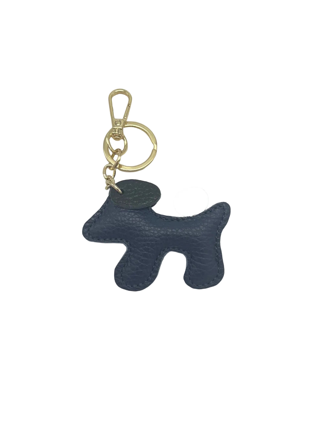 Small Bicolor Genuine Leather Dog Keychain – Cute Puppy Bag Charm, Art. PO03S