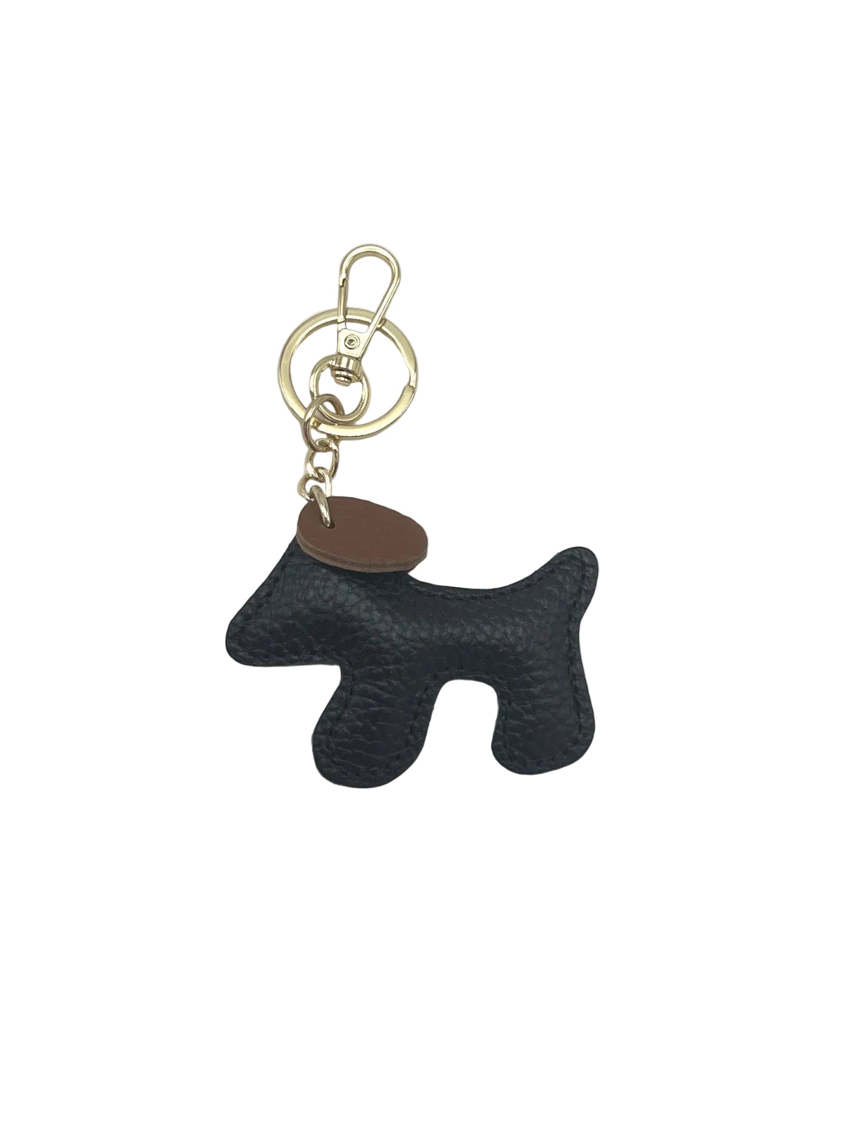 Small Bicolor Genuine Leather Dog Keychain – Cute Puppy Bag Charm, Art. PO03S