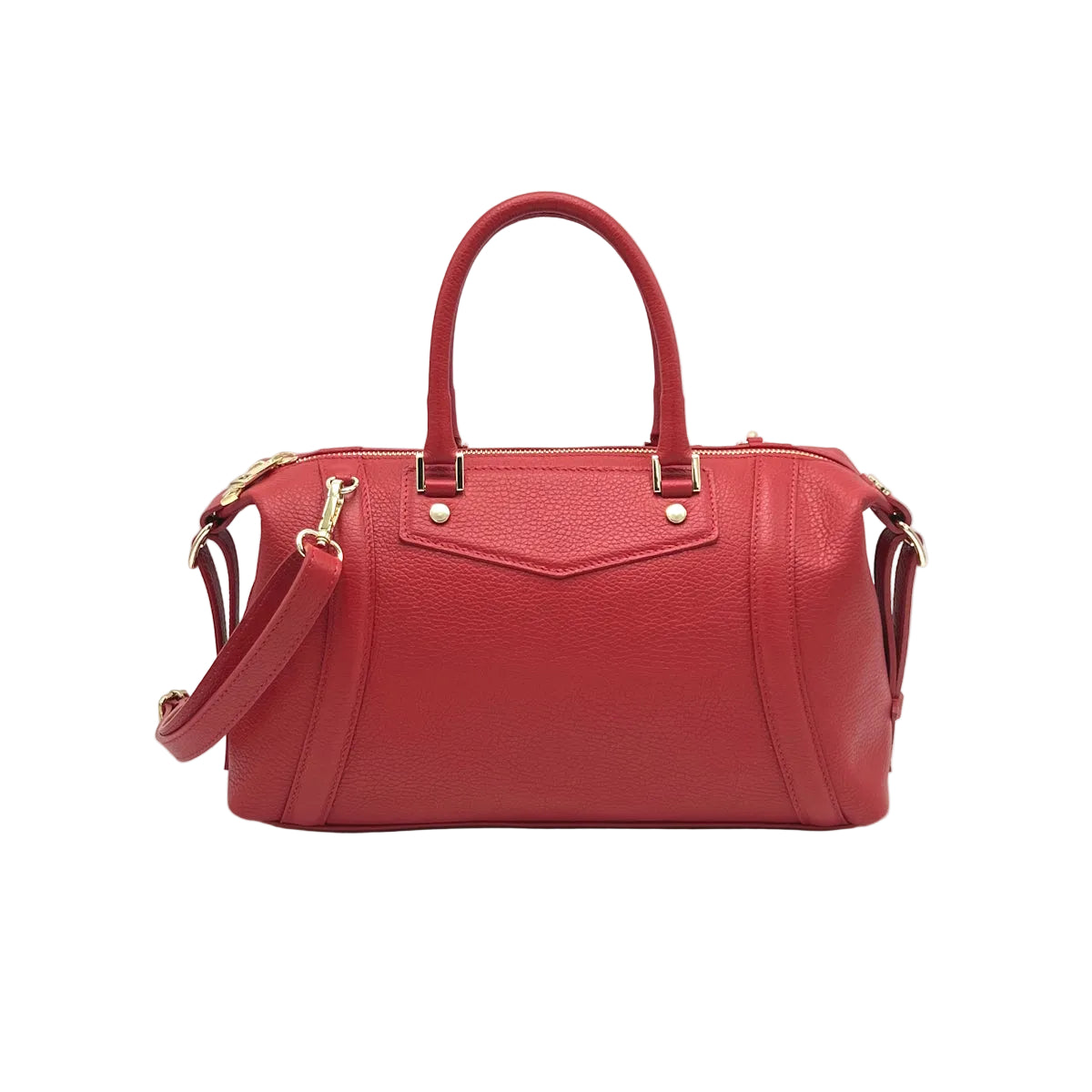 Women’s Genuine Leather Boston Bag with Adjustable Crossbody Strap, Made in Italy, art. 112677