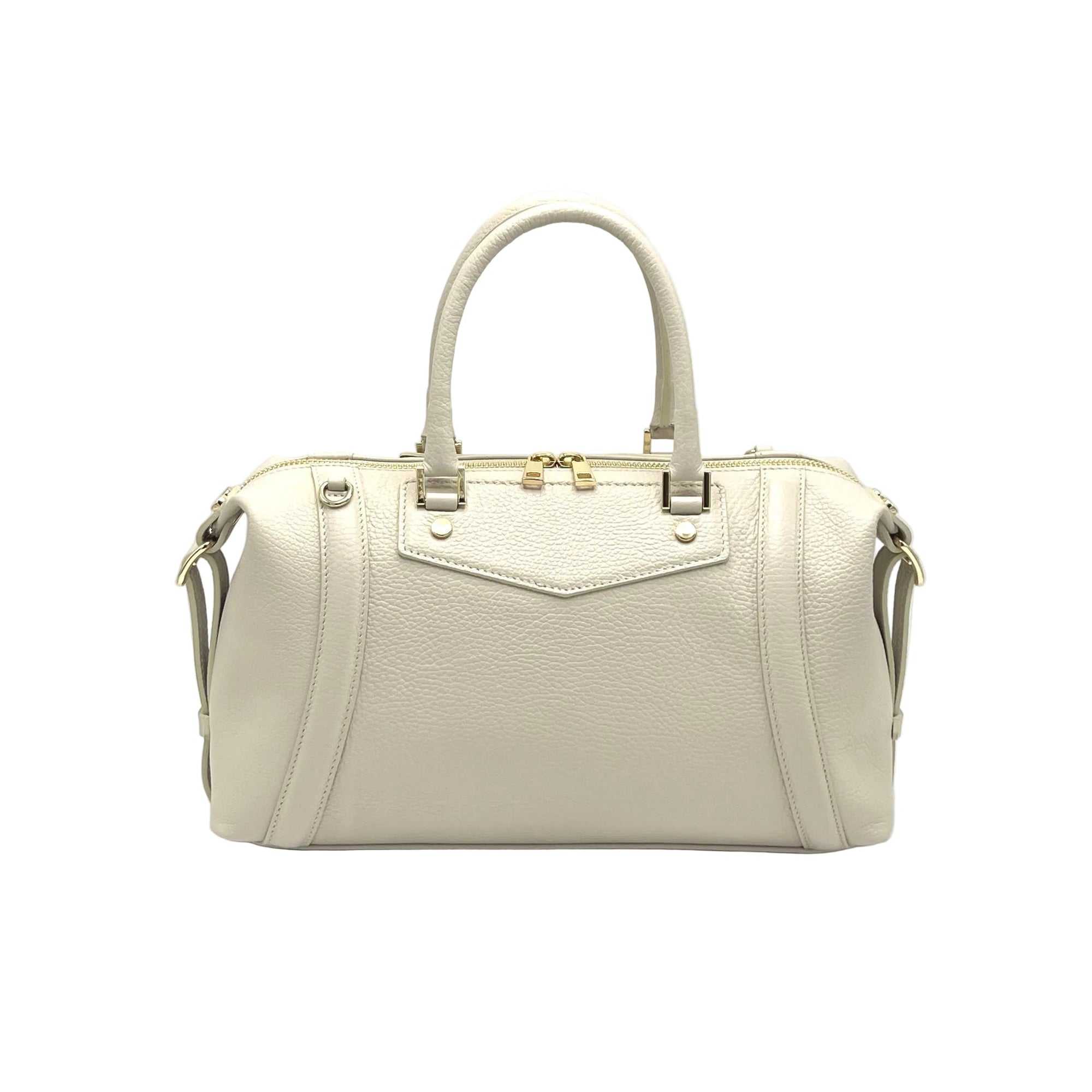 Women’s Genuine Leather Boston Bag with Adjustable Crossbody Strap, Made in Italy, art. 112677