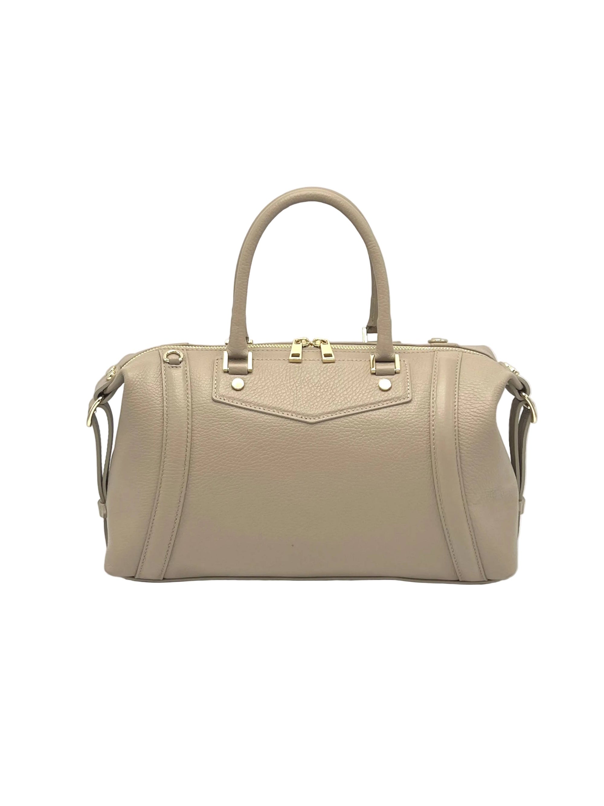 Women’s Genuine Leather Boston Bag with Adjustable Crossbody Strap, Made in Italy, art. 112677New