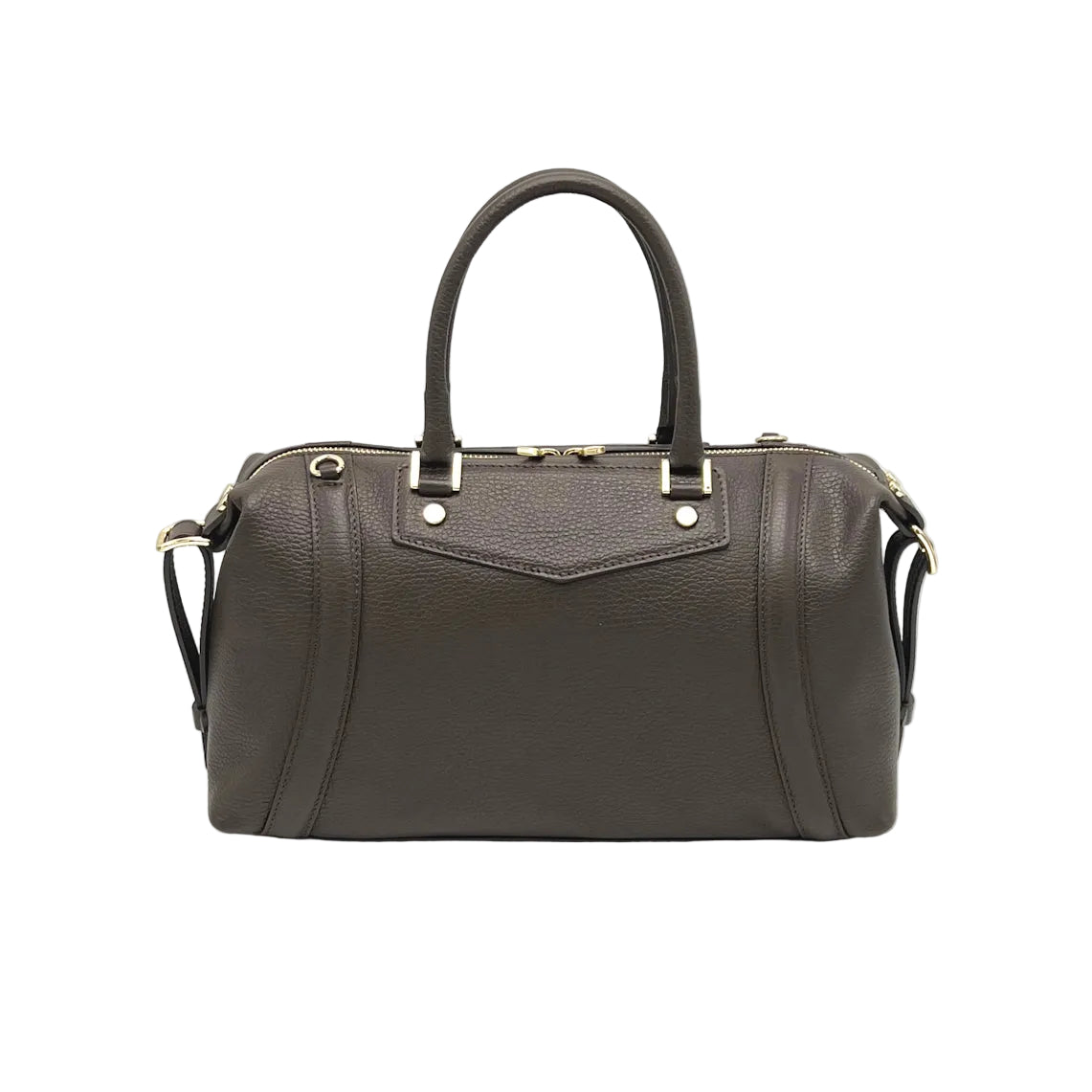 Women’s Genuine Leather Boston Bag with Adjustable Crossbody Strap, Made in Italy, art. 112677