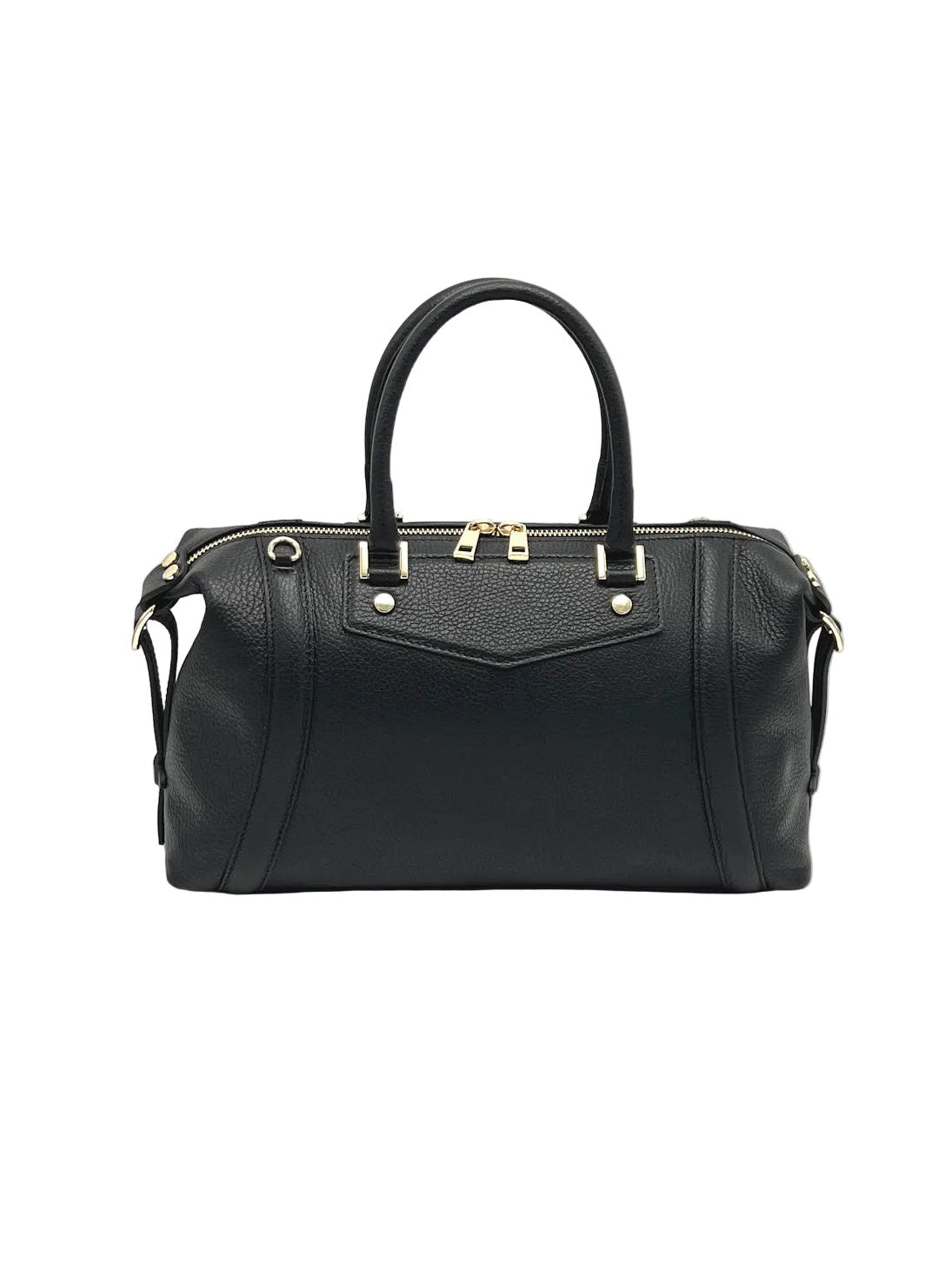 Women’s Genuine Leather Boston Bag with Adjustable Crossbody Strap, Made in Italy, art. 112677New