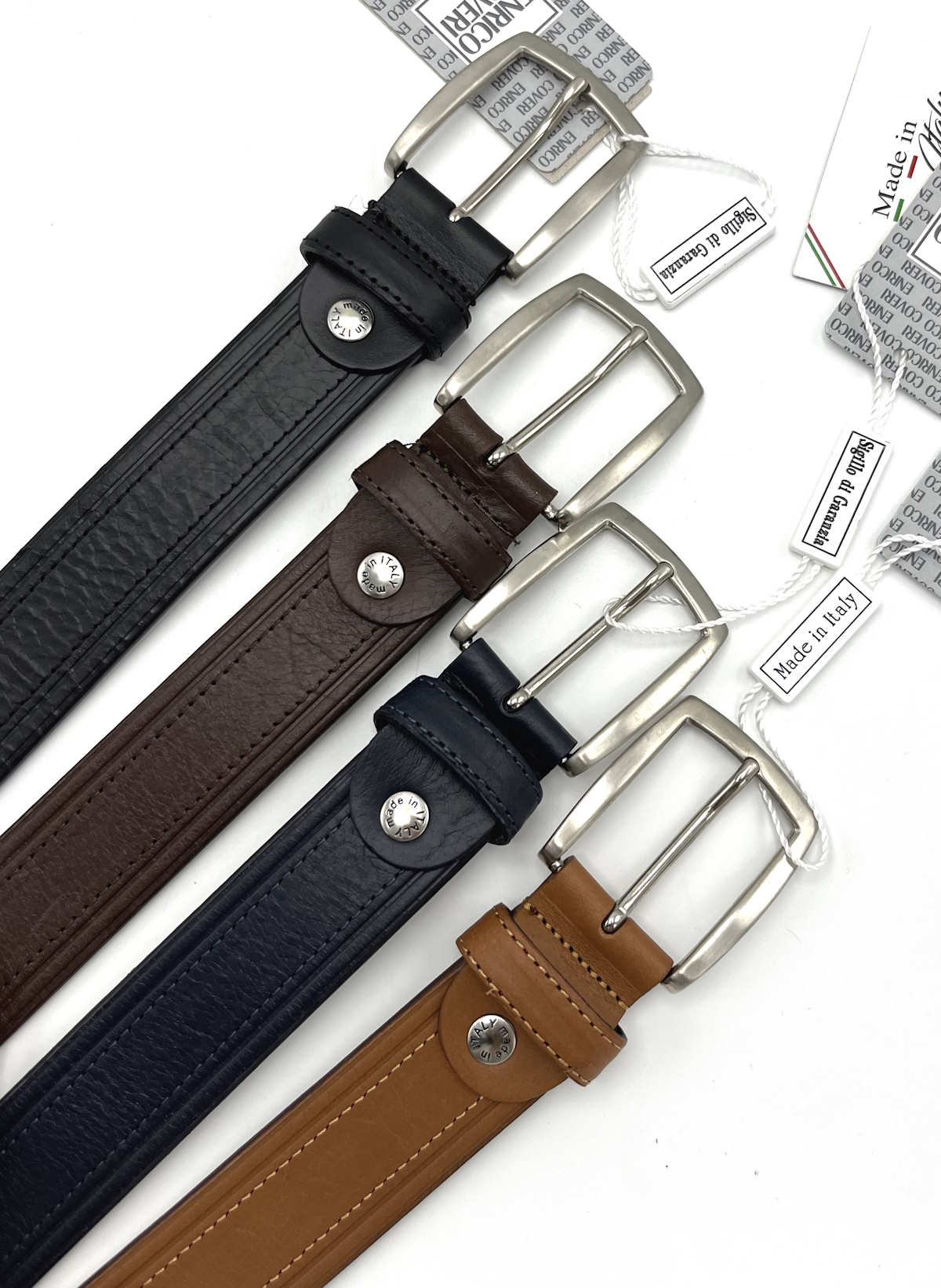 Genuine leather belt, Handmade in Italy, Brand Enrico Coveri, art. EC3503