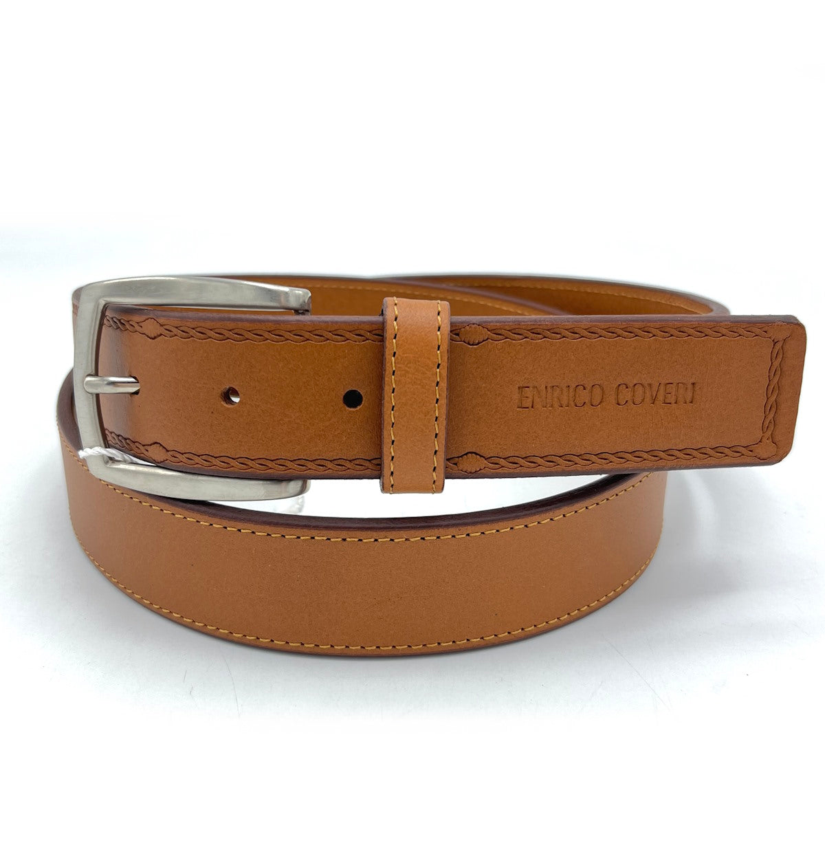Genuine leather belt, Handmade in Italy, Brand Enrico Coveri, art. EC3507