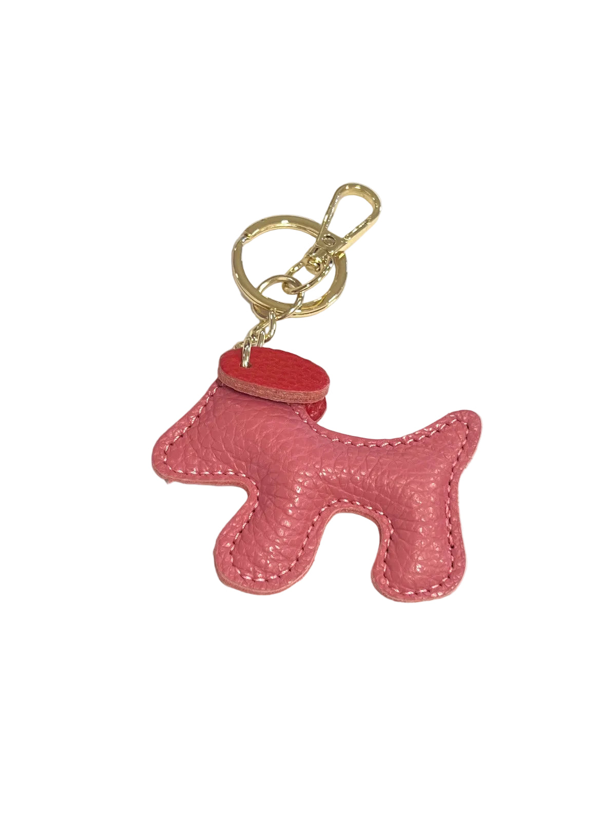 Small Bicolor Genuine Leather Dog Keychain – Cute Puppy Bag Charm, Art. PO03S