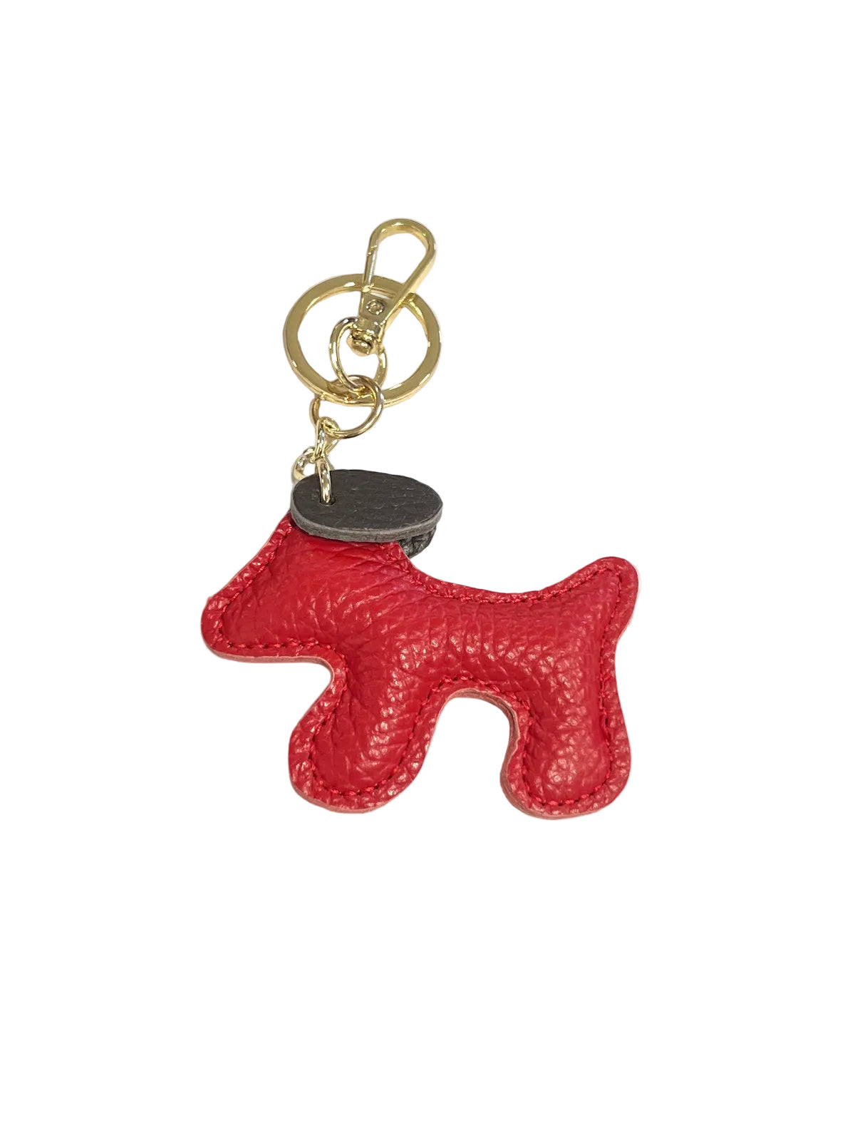Small Bicolor Genuine Leather Dog Keychain – Cute Puppy Bag Charm, Art. PO03S