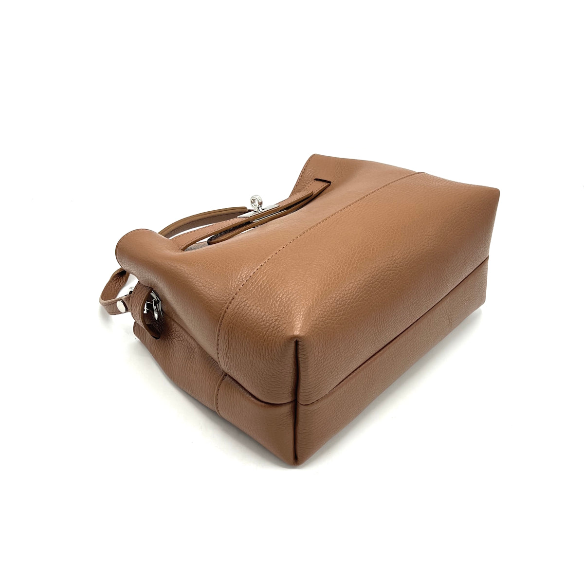 Genuine leather handbag with crossbody strap, Made in Italy, art. 112679