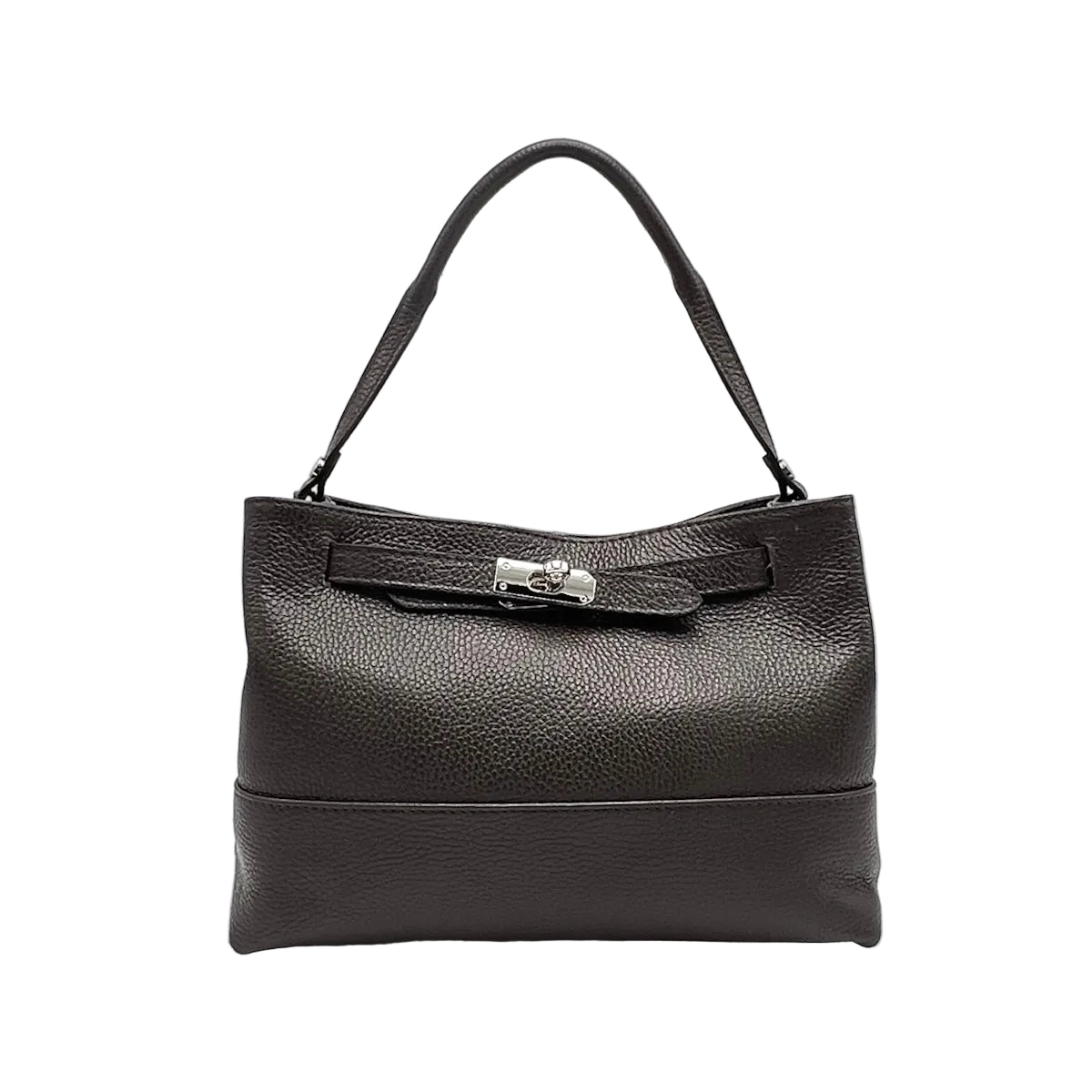 Genuine leather handbag with crossbody strap, Made in Italy, art. 112679