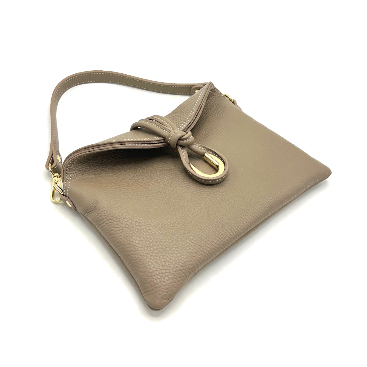 Genuine leather handbag with crossbody strap, Made in Italy, art. 112678