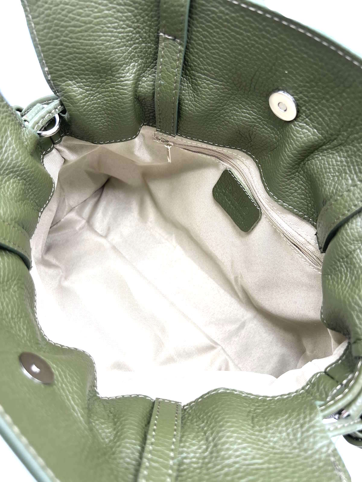 Genuine Leather Drawstring Pouch – Hand Carry & Crossbody Bag, Made in Italy, art. 112790