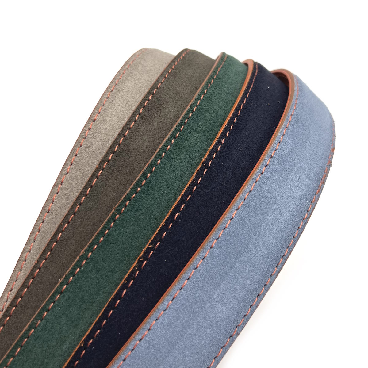 Suede leather belts for men, Made in Italy, Suie Valentini, art. 2021/35.391