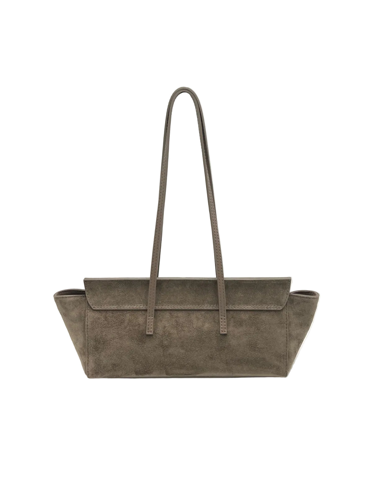 Women's Suede East-West Tote Bag with Double Buckle Detail, Made in Italy, art. 112794