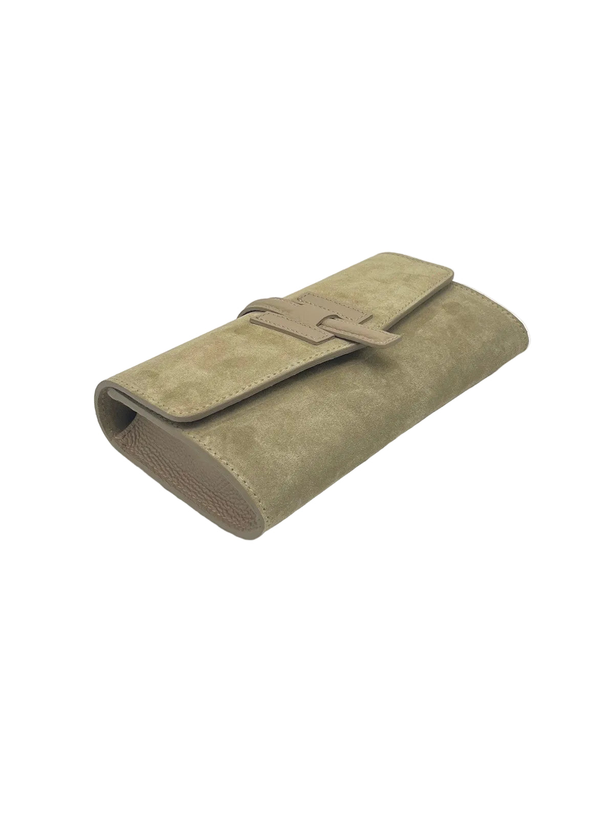 Suede and Leather Flap Clutch with Detachable Strap, Made in Italy, art. 112741