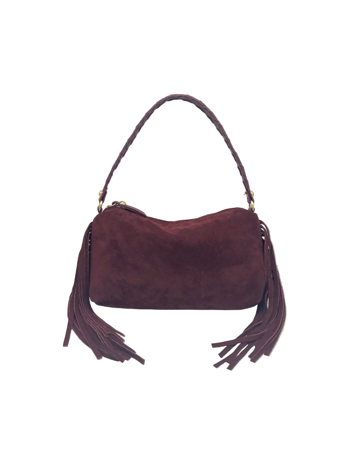 Suede Fringe Shoulder & Crossbody Bag with Detachable Strap, Made in Italy, art. 112799