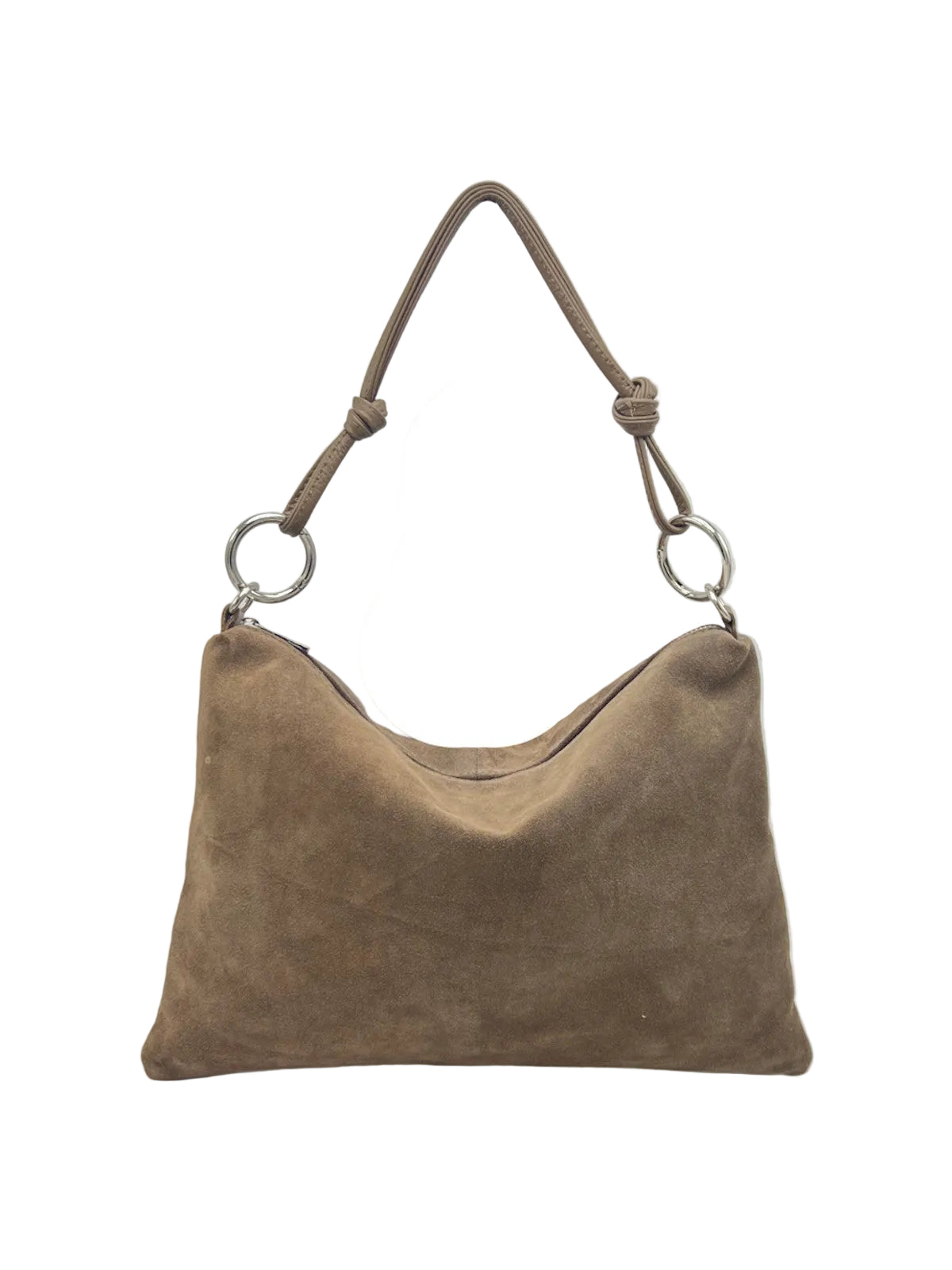 Genuine Leather & Suede Knotted Shoulder Bag, Made in Italy, art. 112802