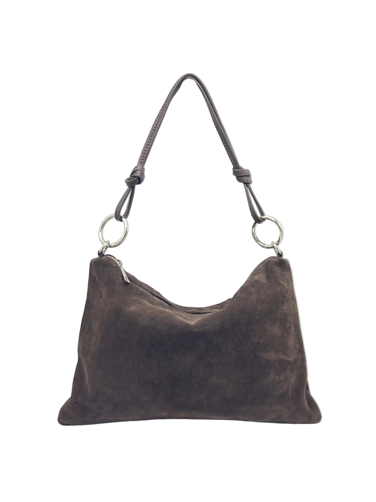 Genuine Leather & Suede Knotted Shoulder Bag, Made in Italy, art. 112802