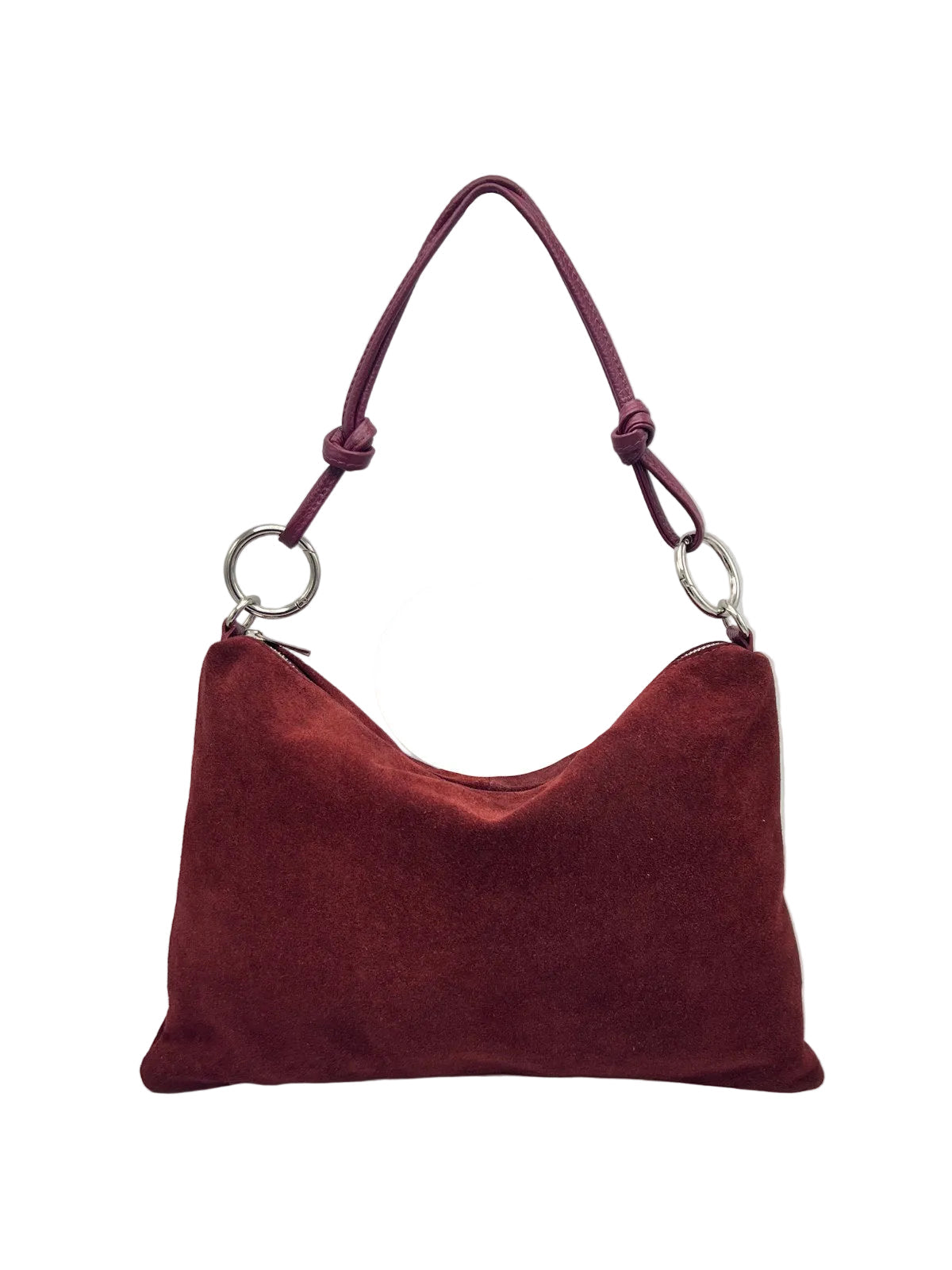 Genuine Leather & Suede Knotted Shoulder Bag, Made in Italy, art. 112802