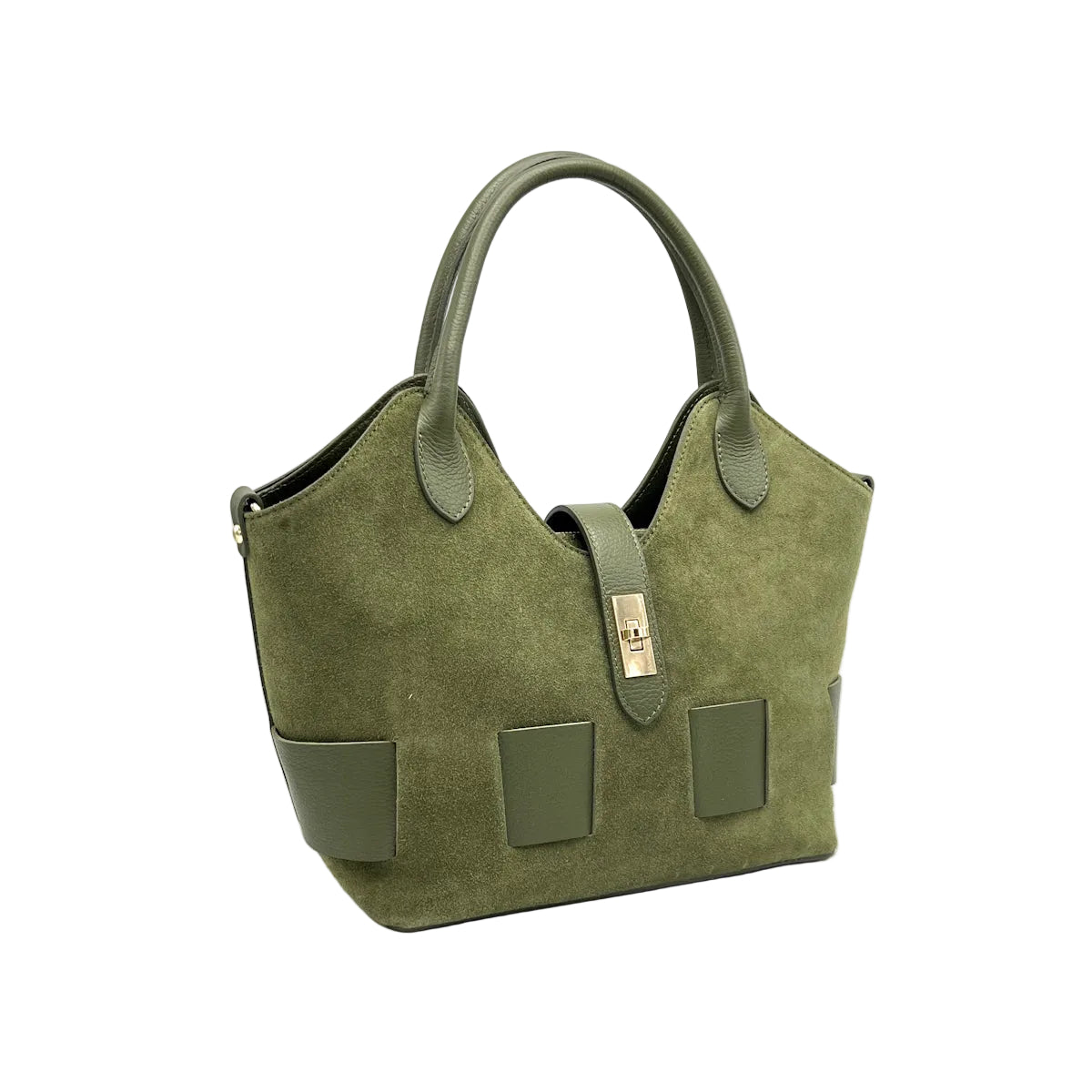 Suede leather handbag with crossbody strap, Made in Italy, art. 112683