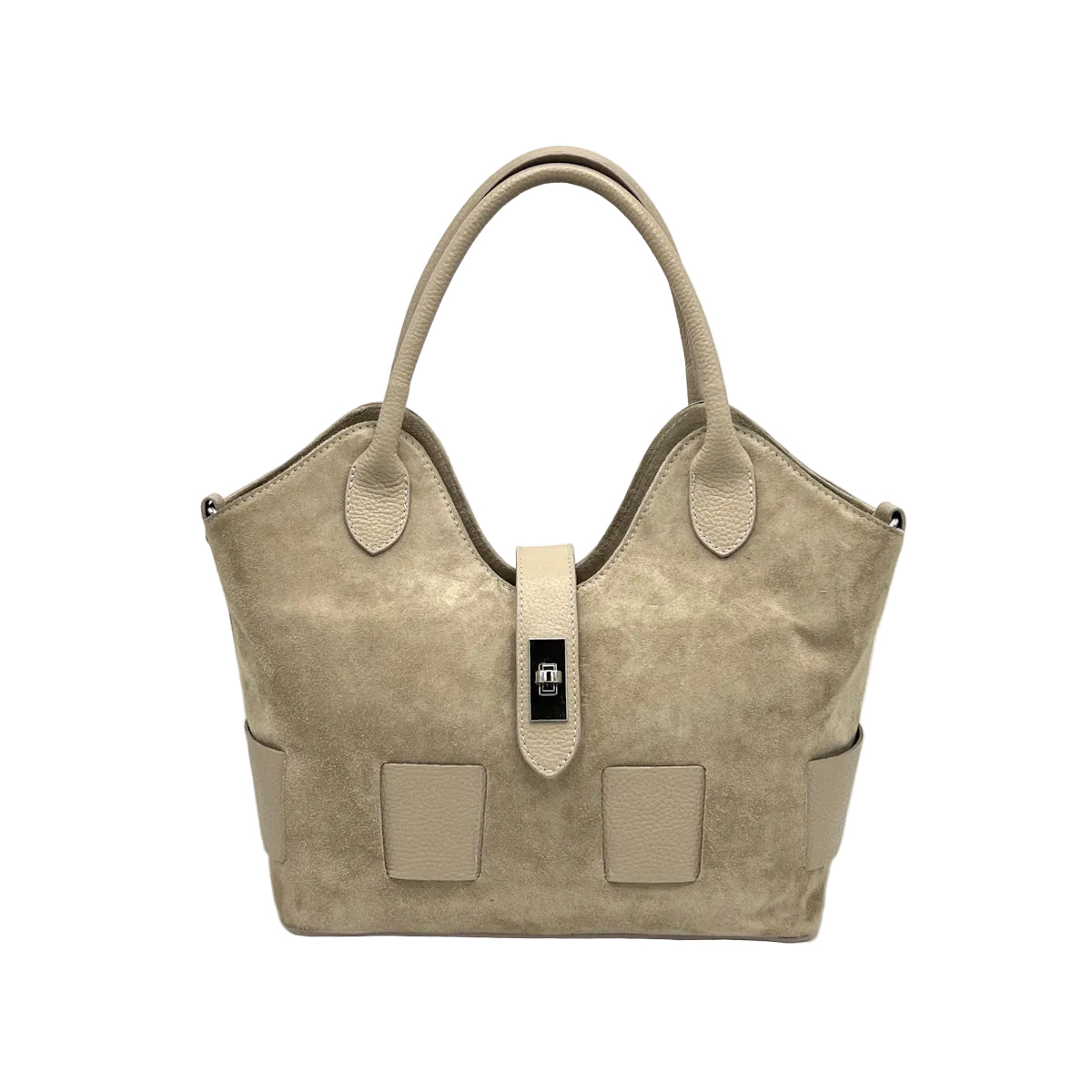 Suede leather handbag with crossbody strap, Made in Italy, art. 112683
