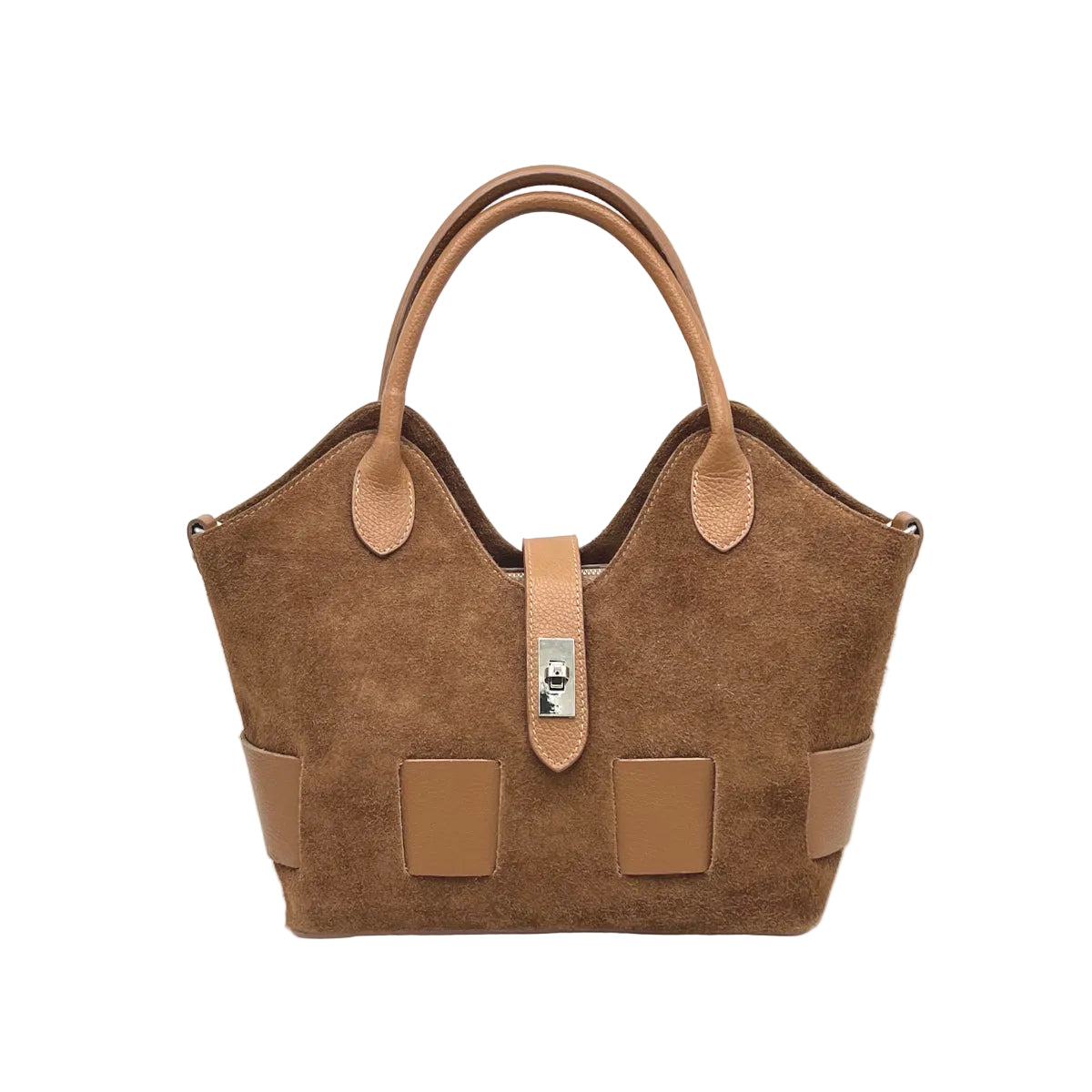 Suede leather handbag with crossbody strap, Made in Italy, art. 112683