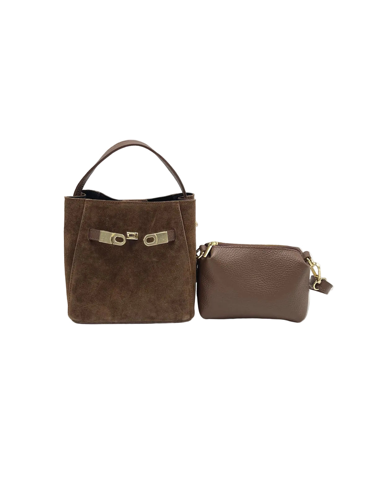 Women's Genuine Leather & Suede Mini Shoulder Bag, Made in Italy, art. 112807