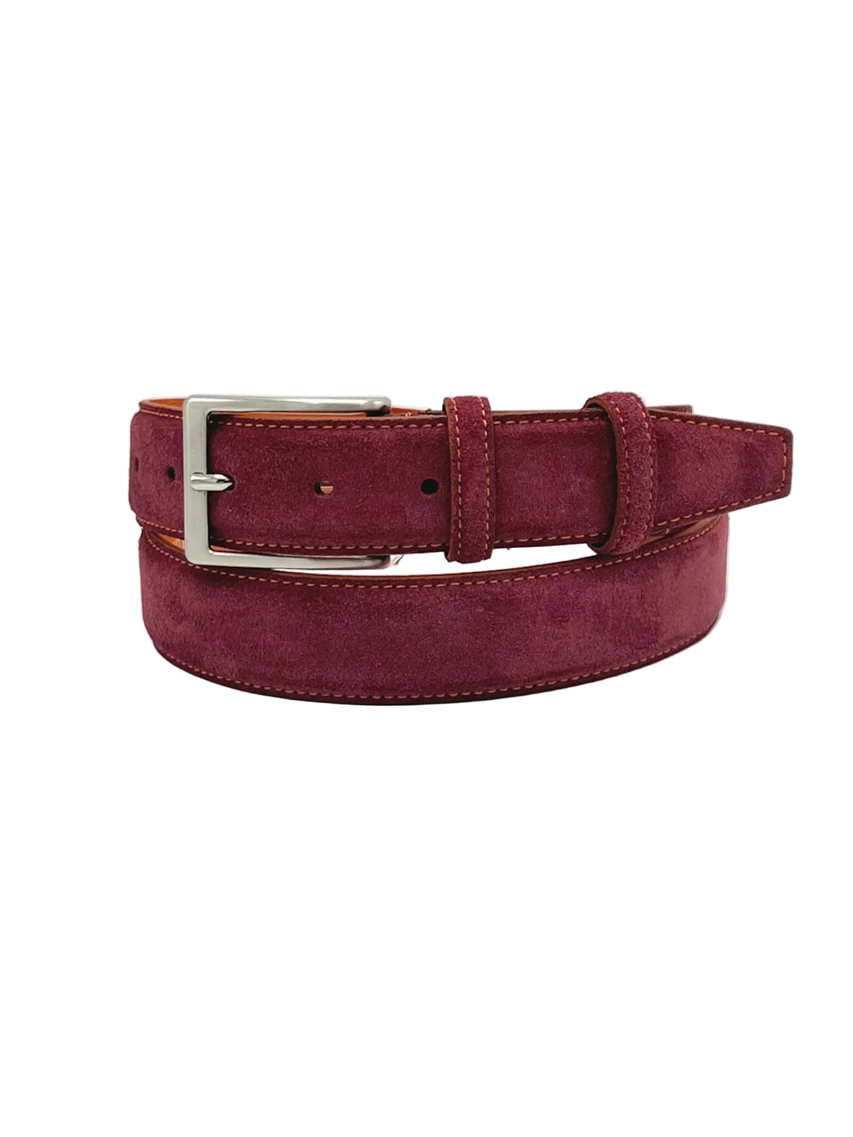 Men's Genuine Suede Leather Belt with Classic Pin Buckle - Made in Italy, Suie Valentini, art. 2021