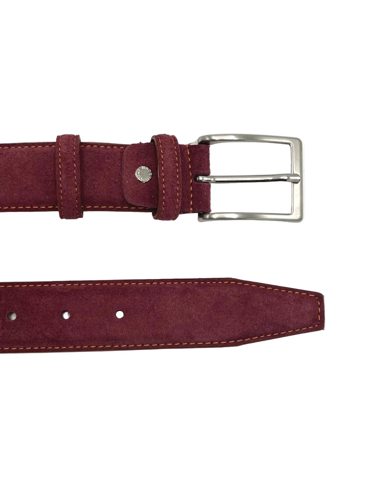 Men's Genuine Suede Leather Belt with Classic Pin Buckle - Made in Italy, Suie Valentini, art. 2021