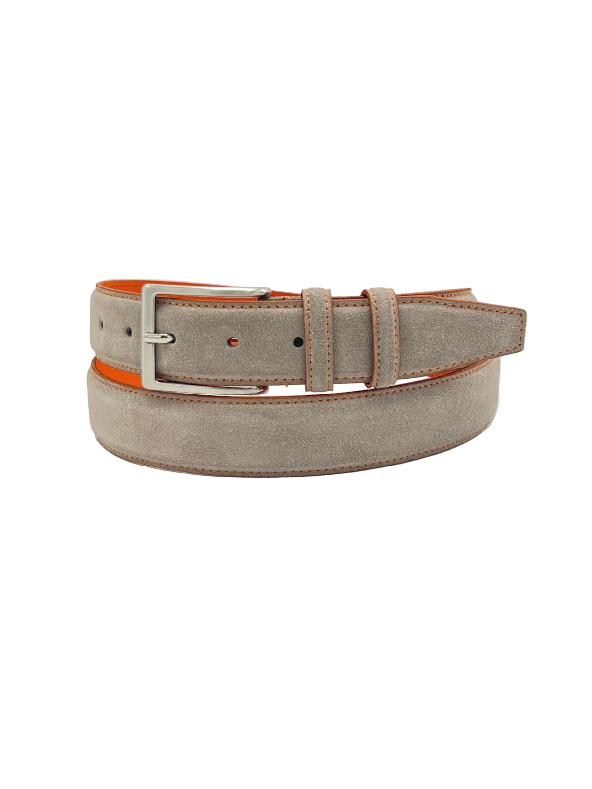 Men's Genuine Suede Leather Belt with Classic Pin Buckle - Made in Italy, Suie Valentini, art. 2021