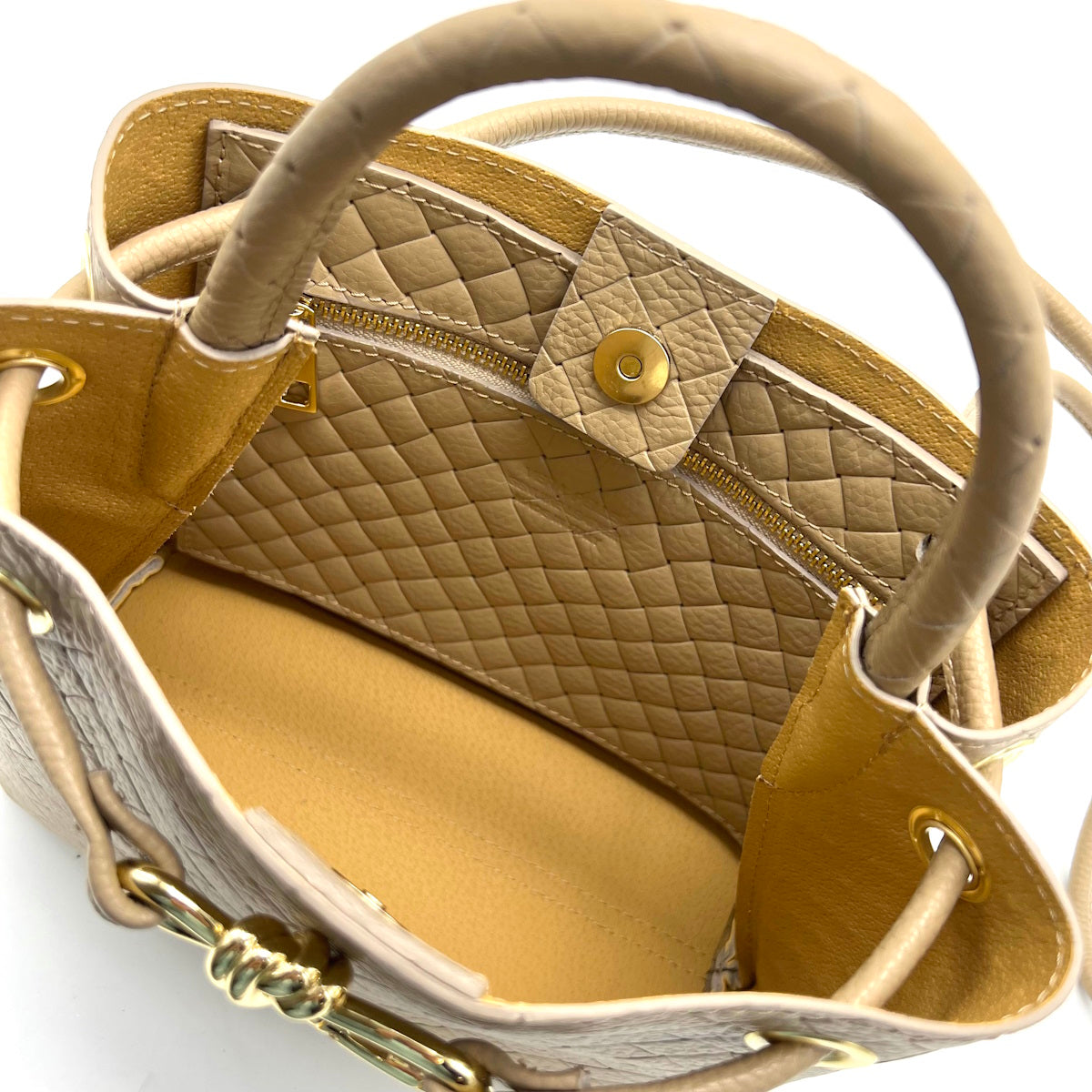 Printed leather shoulder bag, Made in Italy, art. 112593