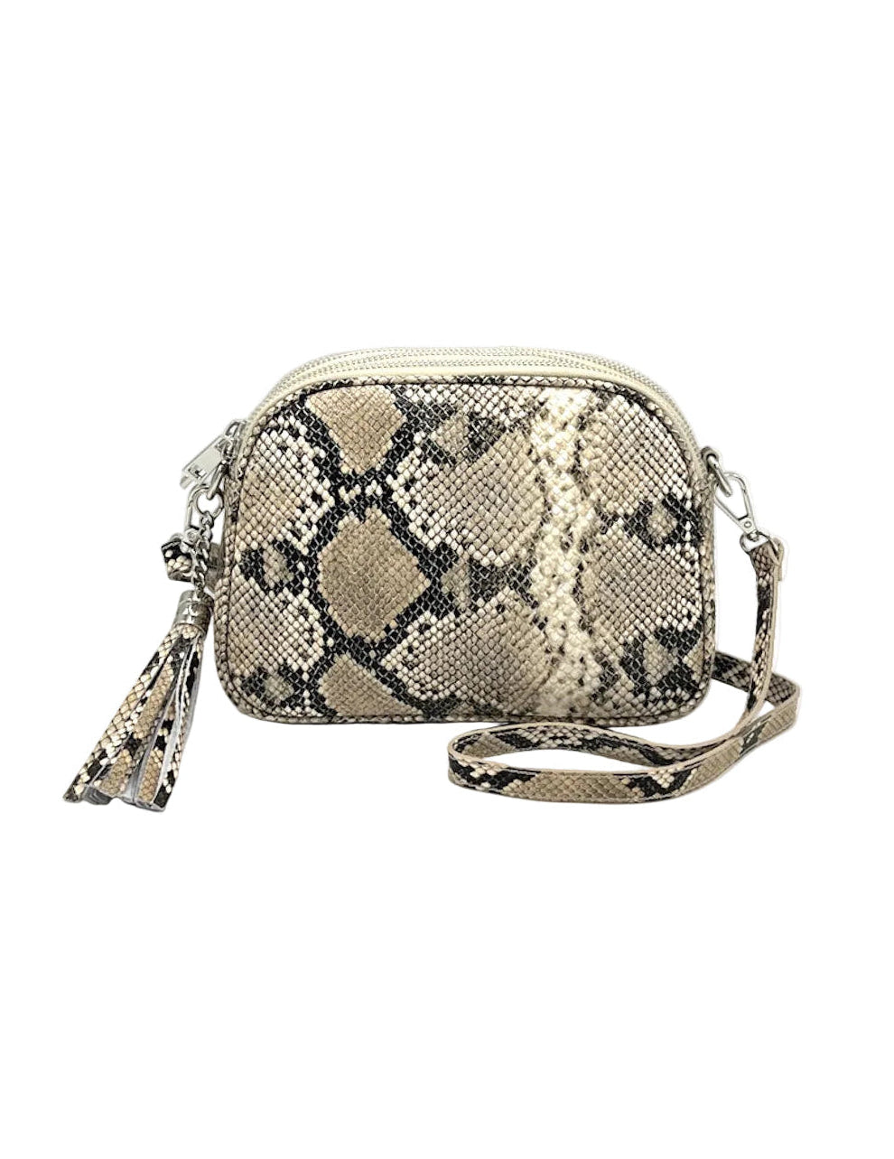 Women’s Genuine Shoulder Bag, Snake Print, Made in Italy, art. 112694