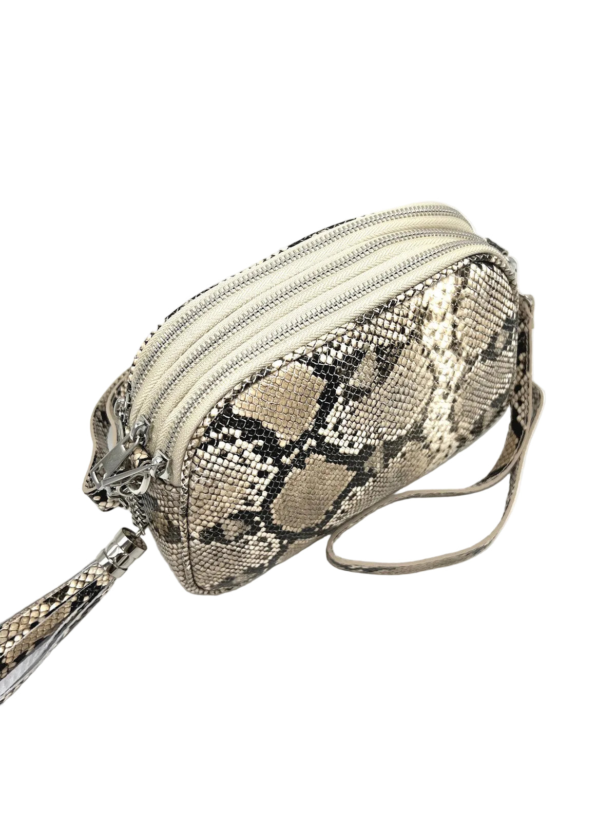Women’s Genuine Shoulder Bag, Snake Print, Made in Italy, art. 112694