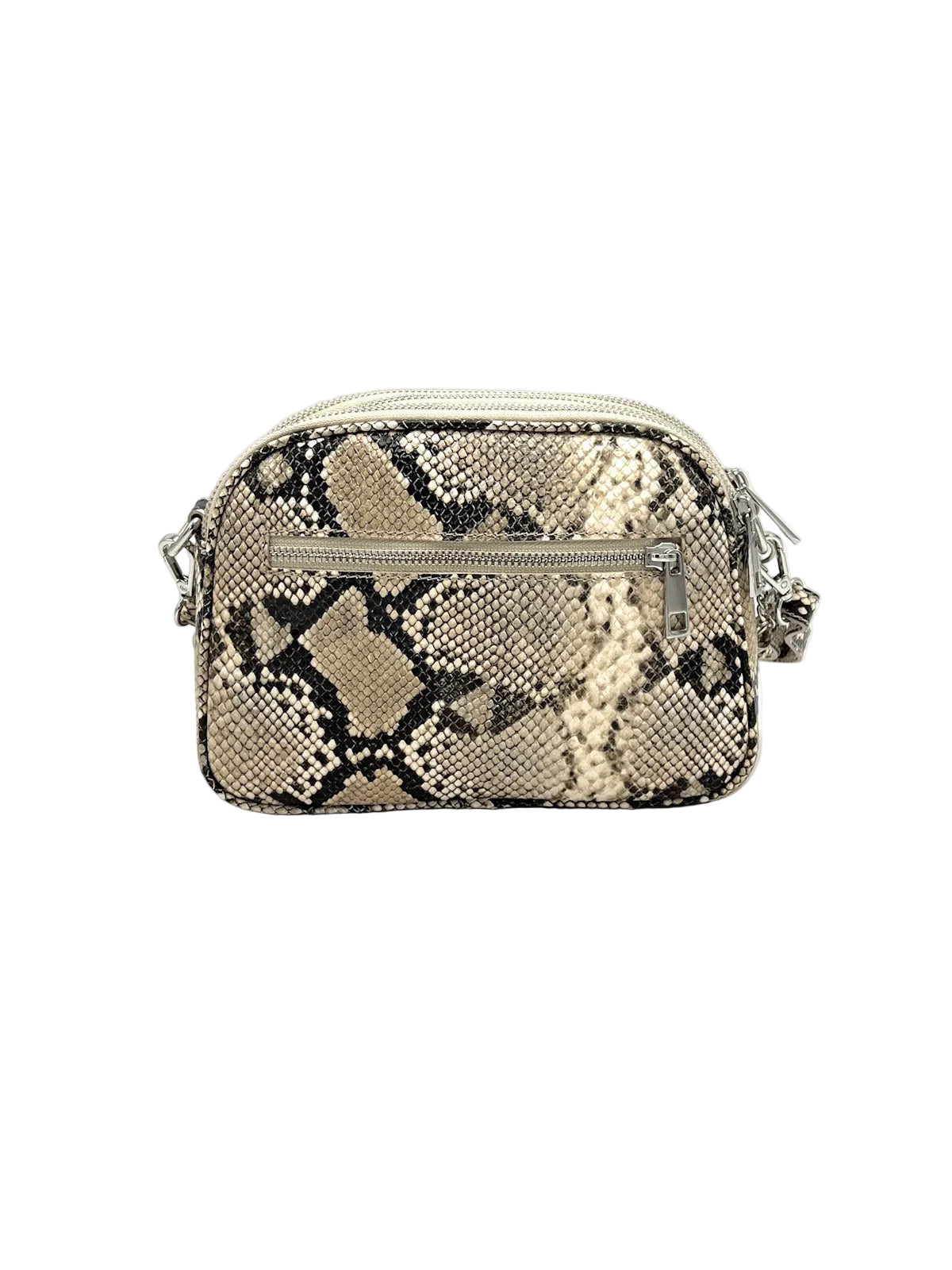 Women’s Genuine Shoulder Bag, Snake Print, Made in Italy, art. 112694