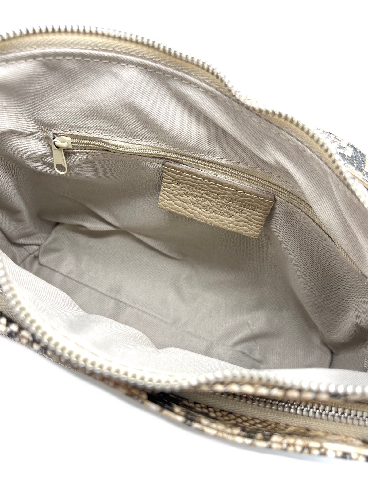 Women’s Genuine Shoulder Bag, Snake Print, Made in Italy, art. 112695