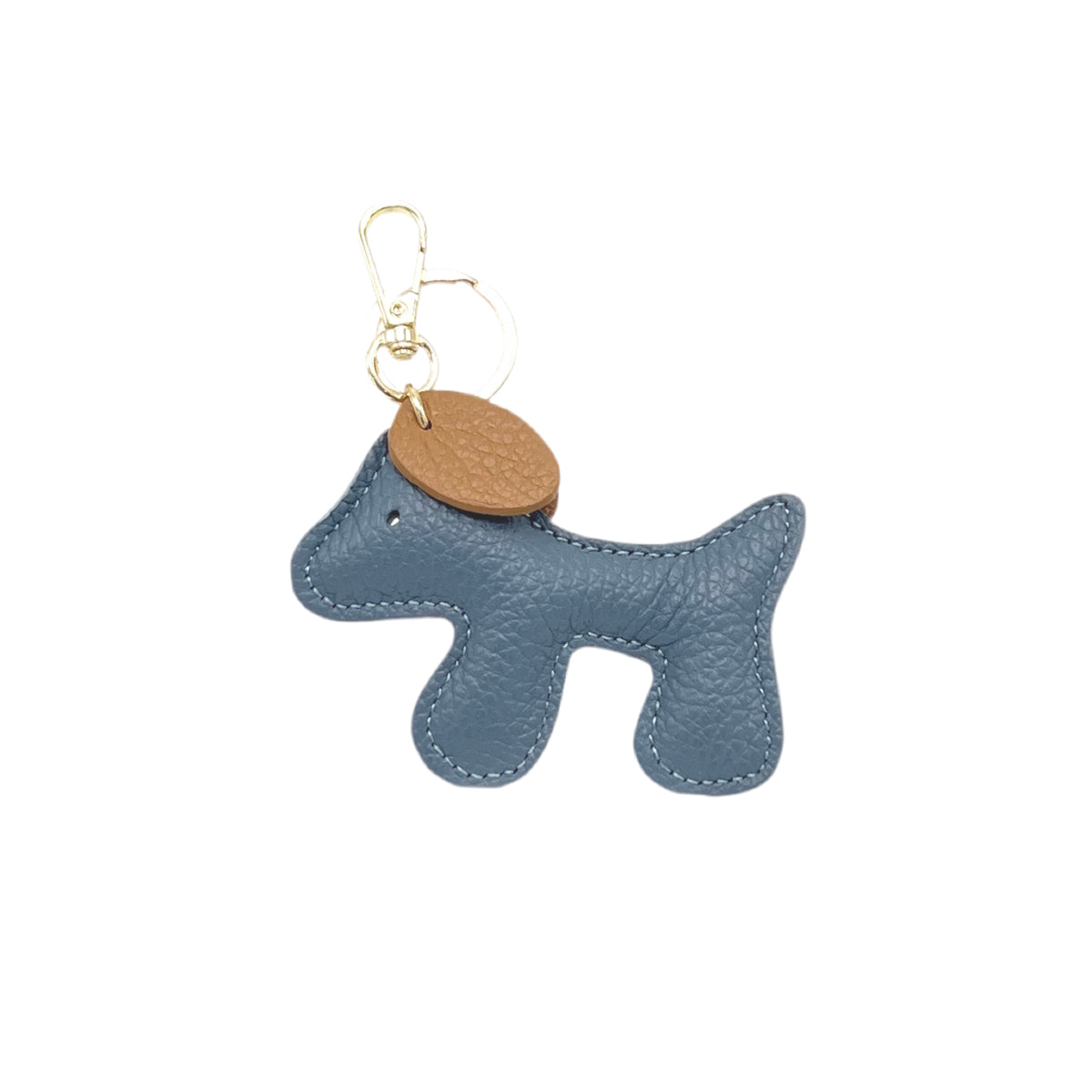 Portachiavi bicolore in vera pelle, design simpatico cucciolo, art. PO03BI