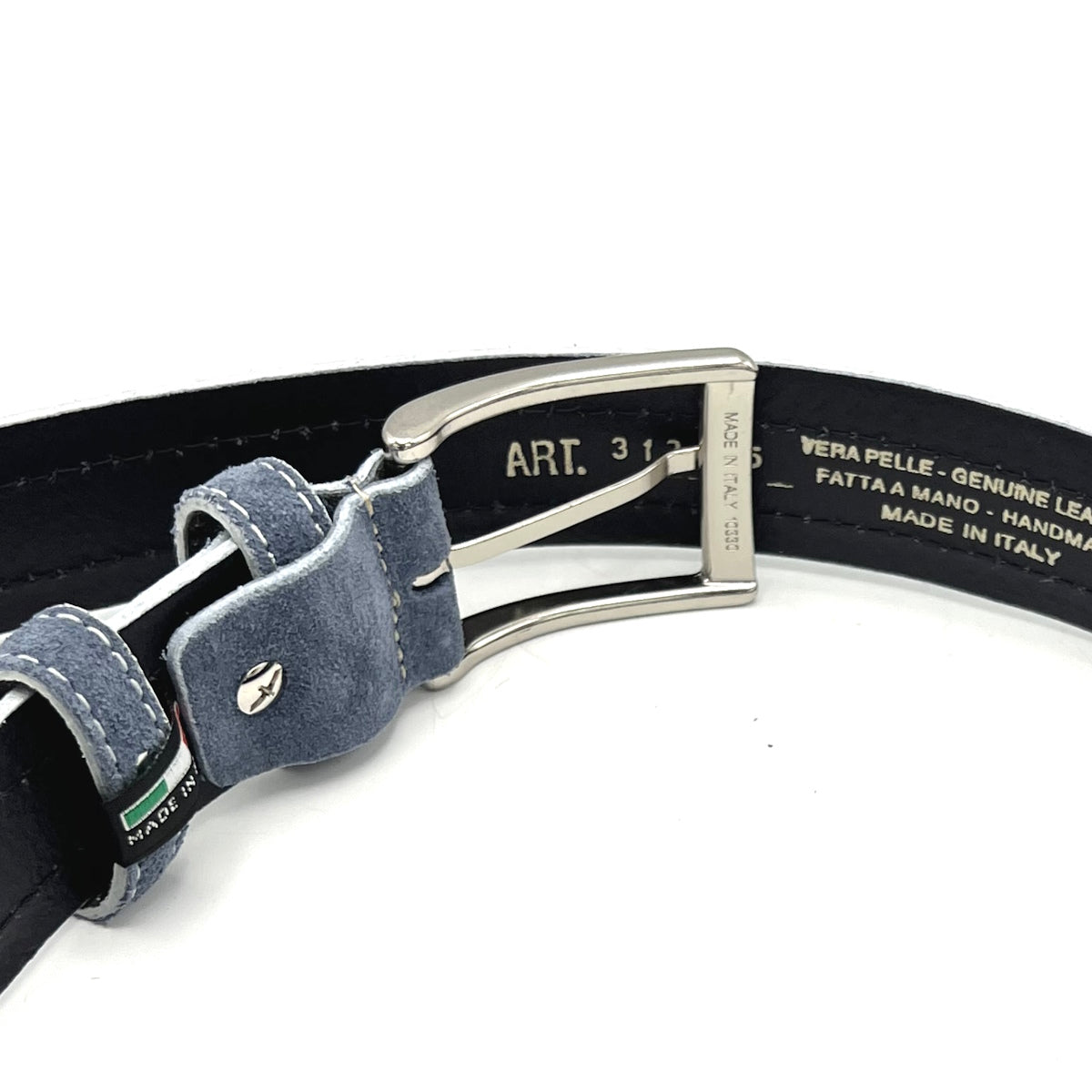 Suede leather belts for men, Made in Italy, Suie Valentini, art. 313/35.391