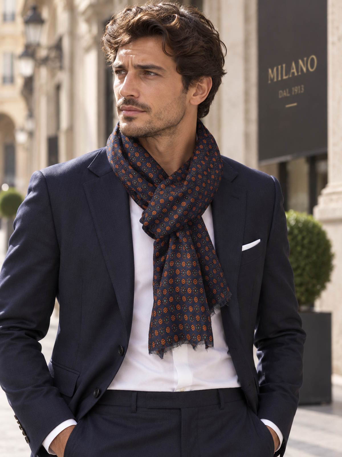 Christmas Gift For Him | Classic Scarf, Brand Coveri Collection,  art. 253501