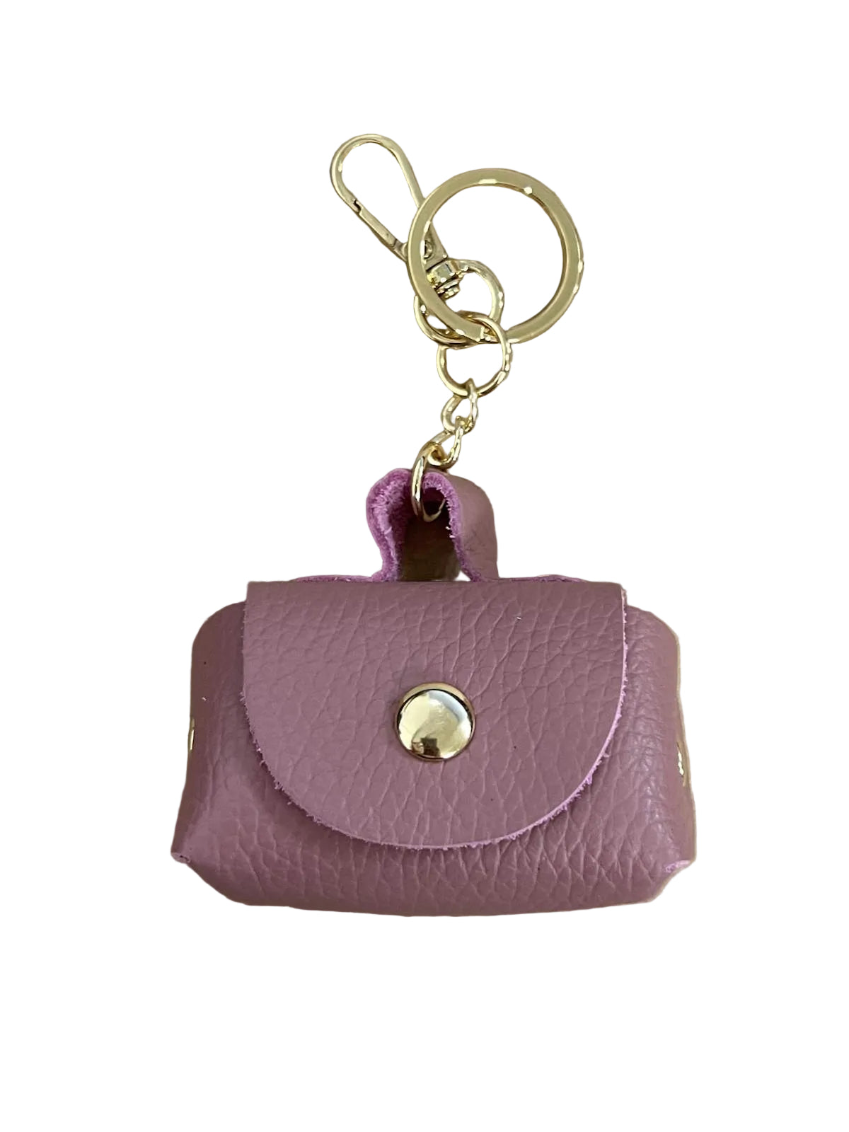 Detachable Genuine Leather Mini Coin Purse Keychain, art. PO07