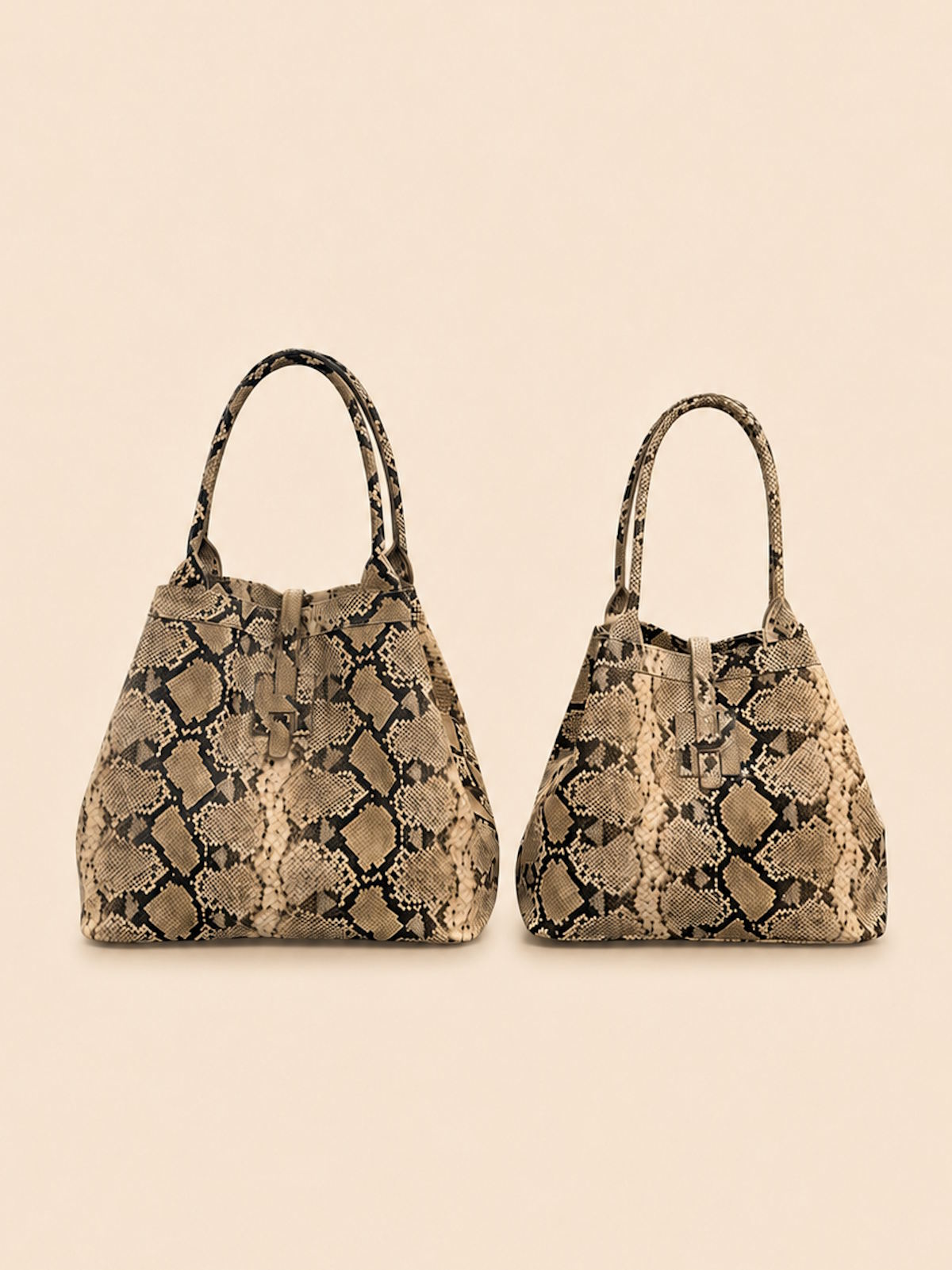 Genuine Leather Snake Print Tote Bag for Women, Large, Made in Italy, art. 112674