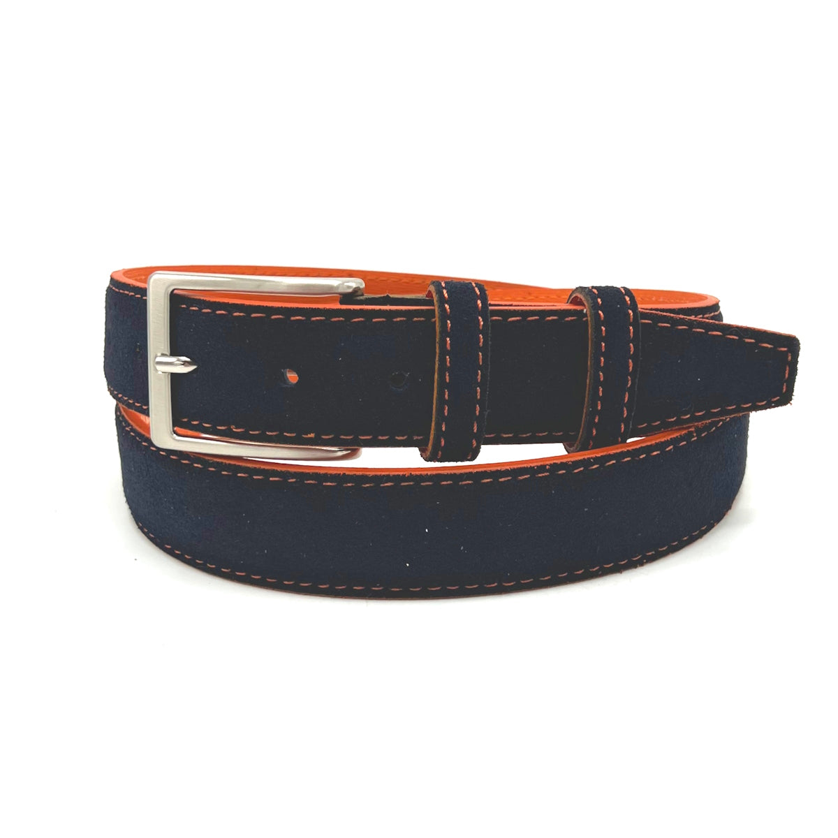 Suede leather belts for men, Made in Italy, Suie Valentini, art. 2021/35.391