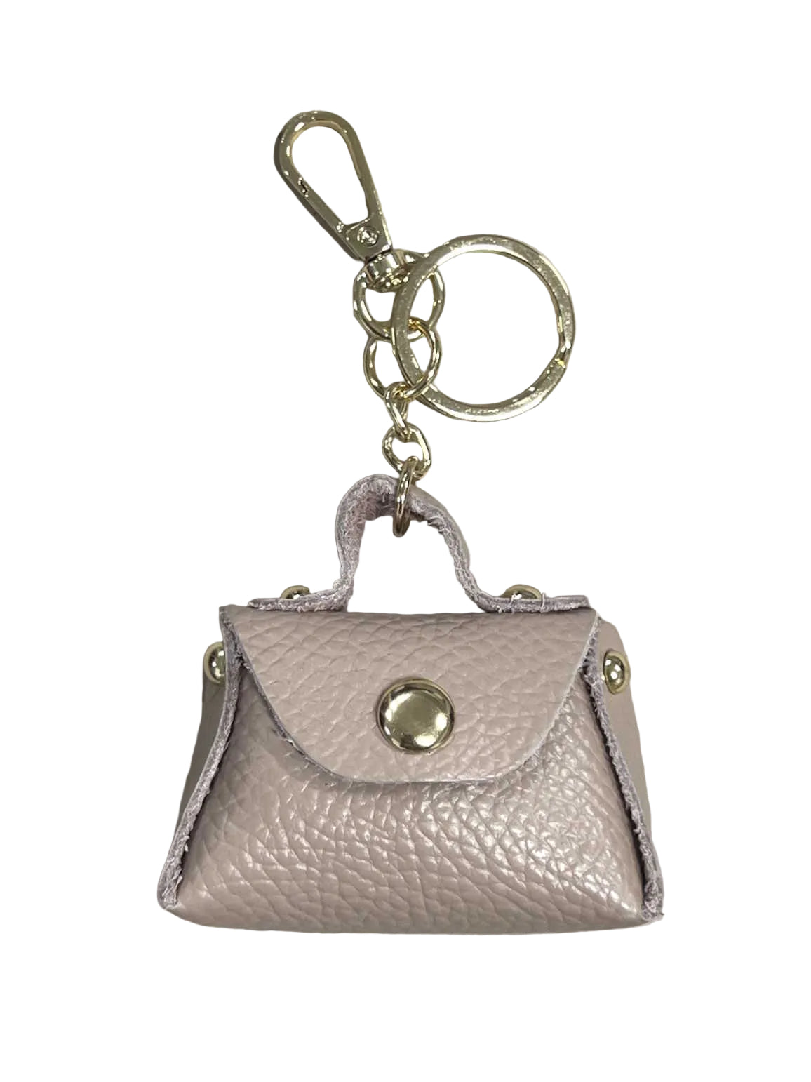 Detachable Genuine Leather Tiny Tote Coin Pouch Keychain, art. PO06