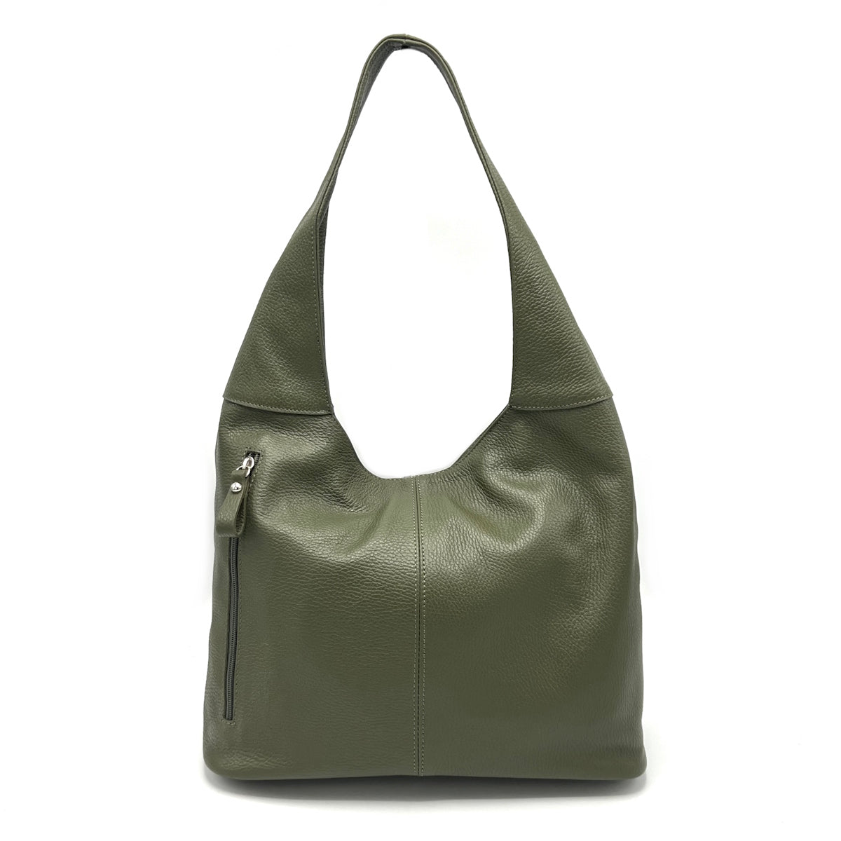 Genuine leather hobo bag, Made in Italy, art. 112636