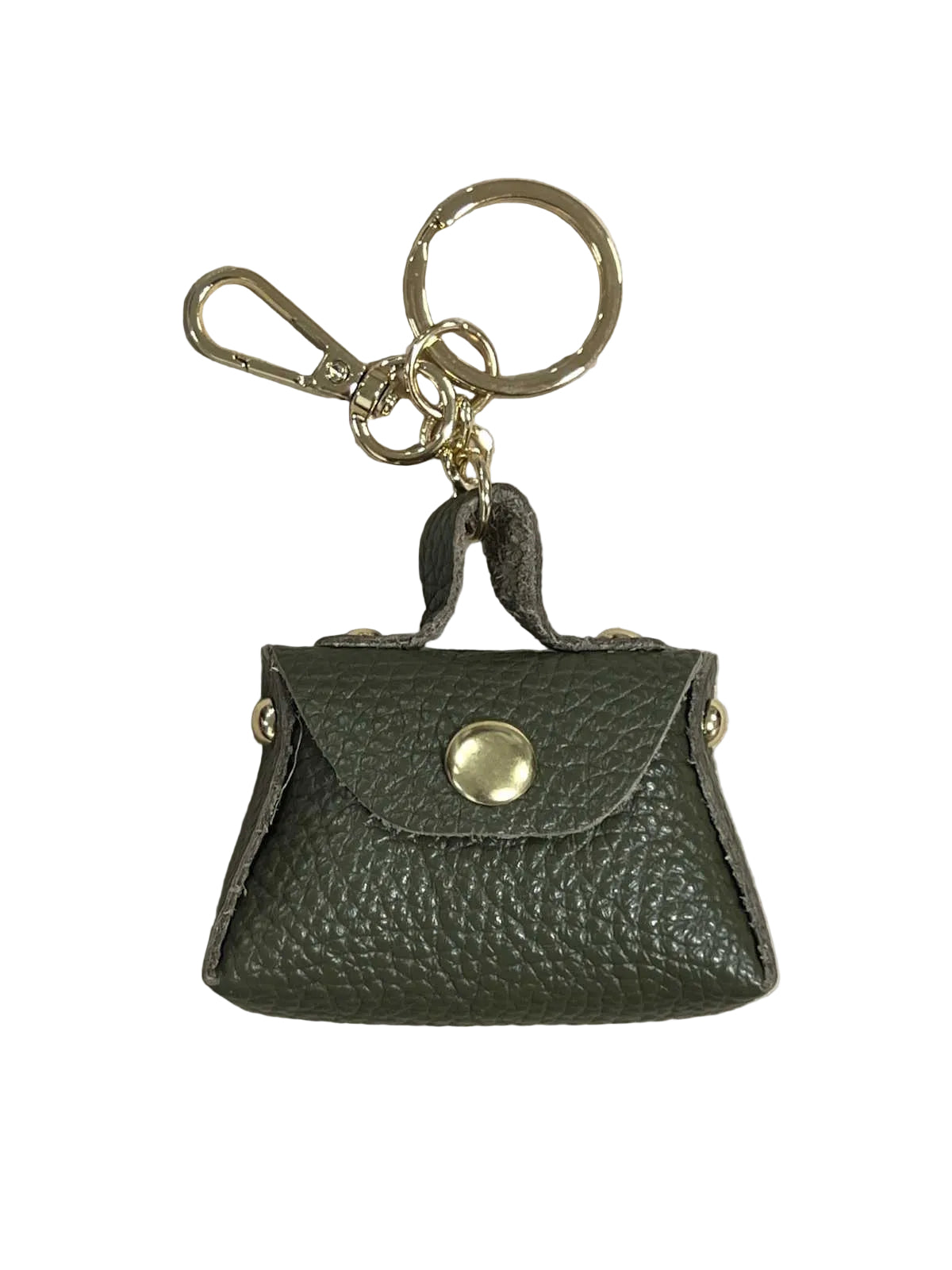Detachable Genuine Leather Tiny Tote Coin Pouch Keychain, art. PO06