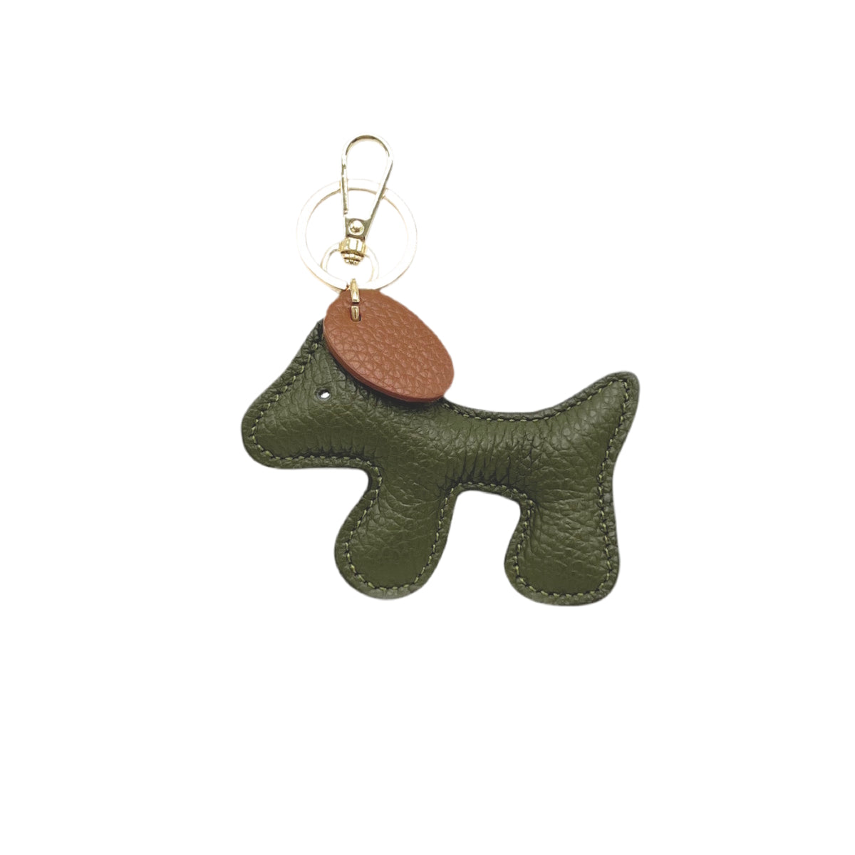 Portachiavi bicolore in vera pelle, design simpatico cucciolo, art. PO03BI